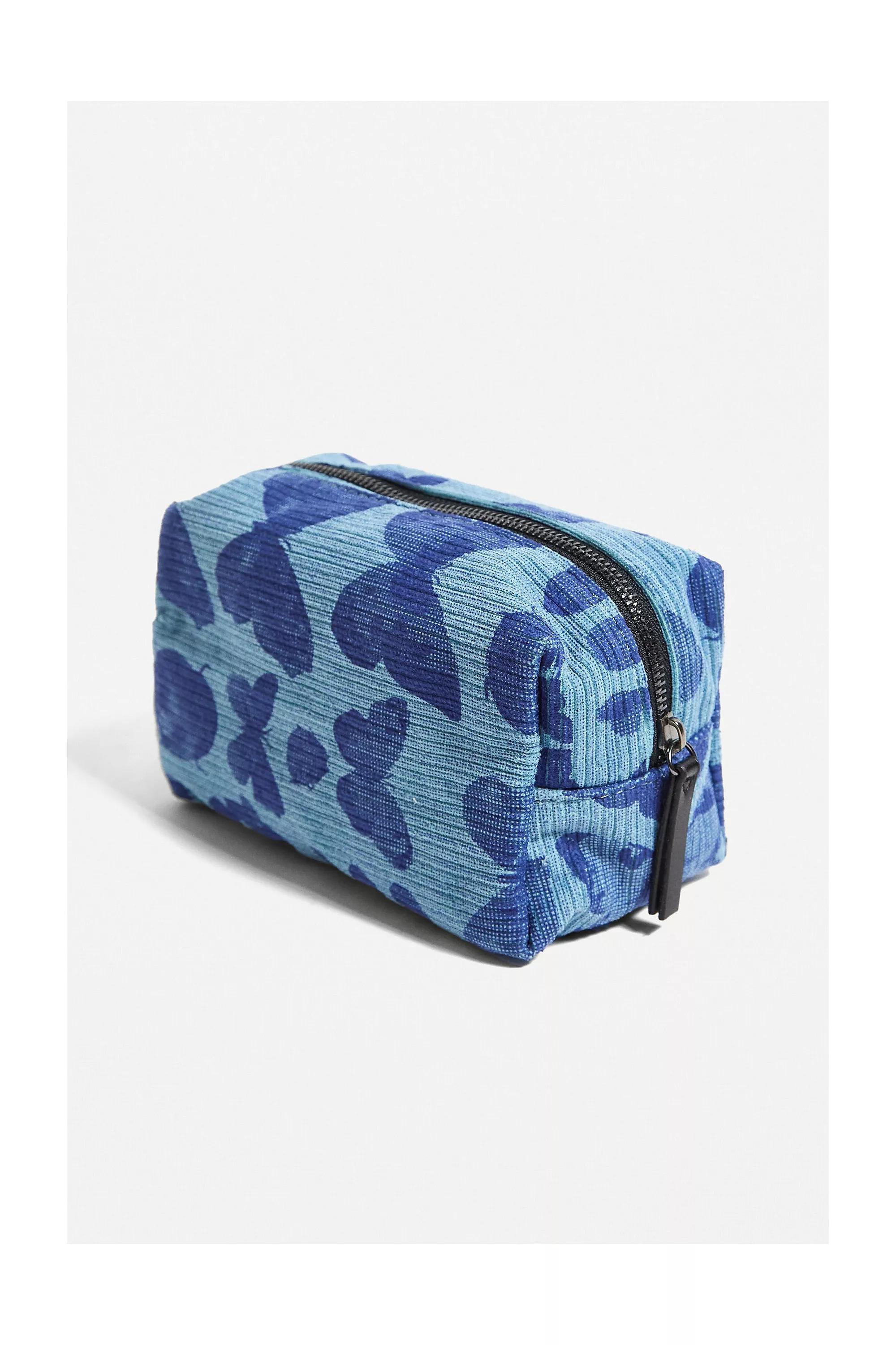 Blue Butterfly Corduroy Makeup Bag, , large image number 2