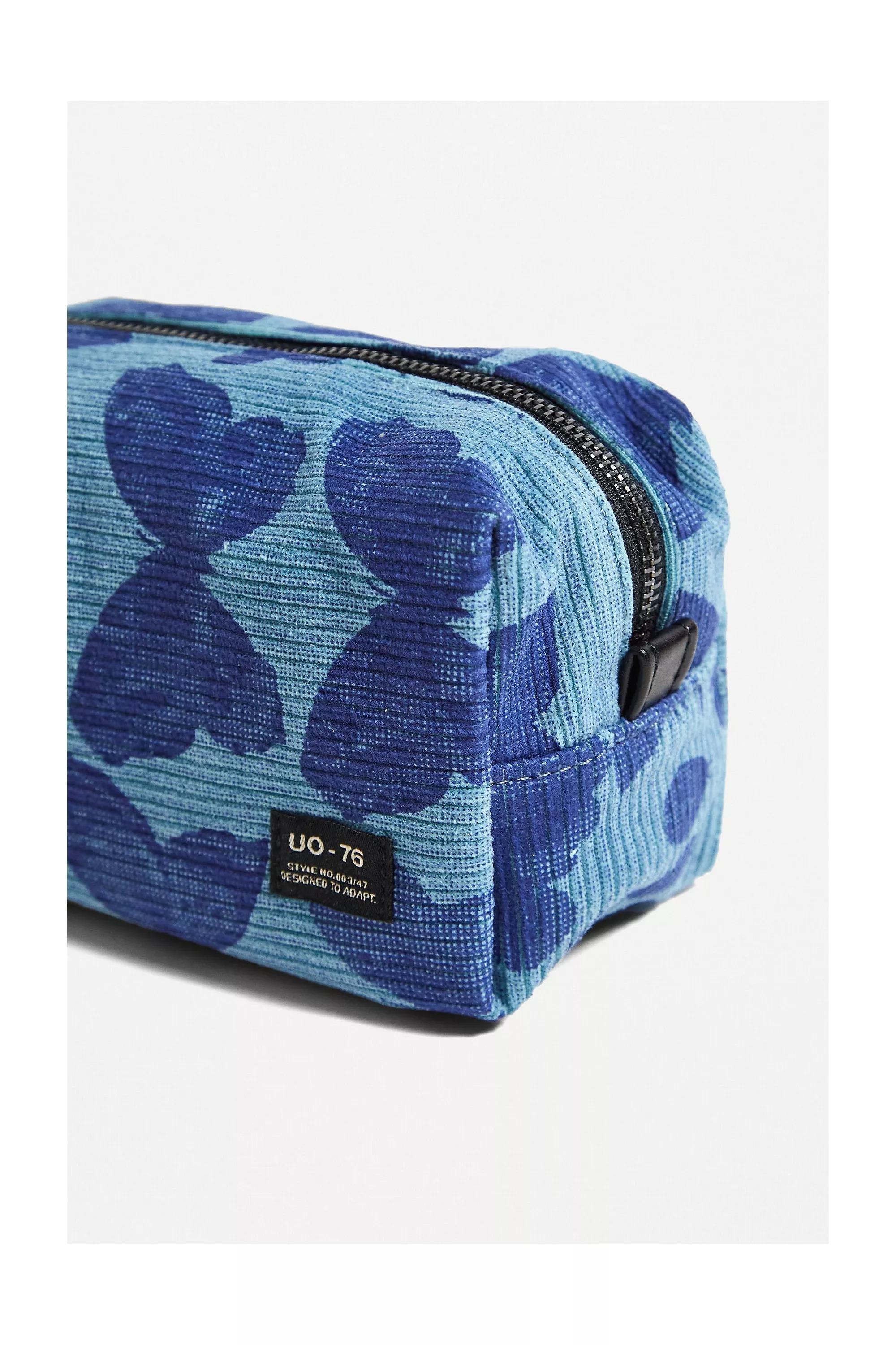 Blue Butterfly Corduroy Makeup Bag, , large image number 3