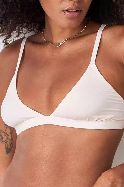 Urban Outfitters White Featherweight Seamless Triangle Bra