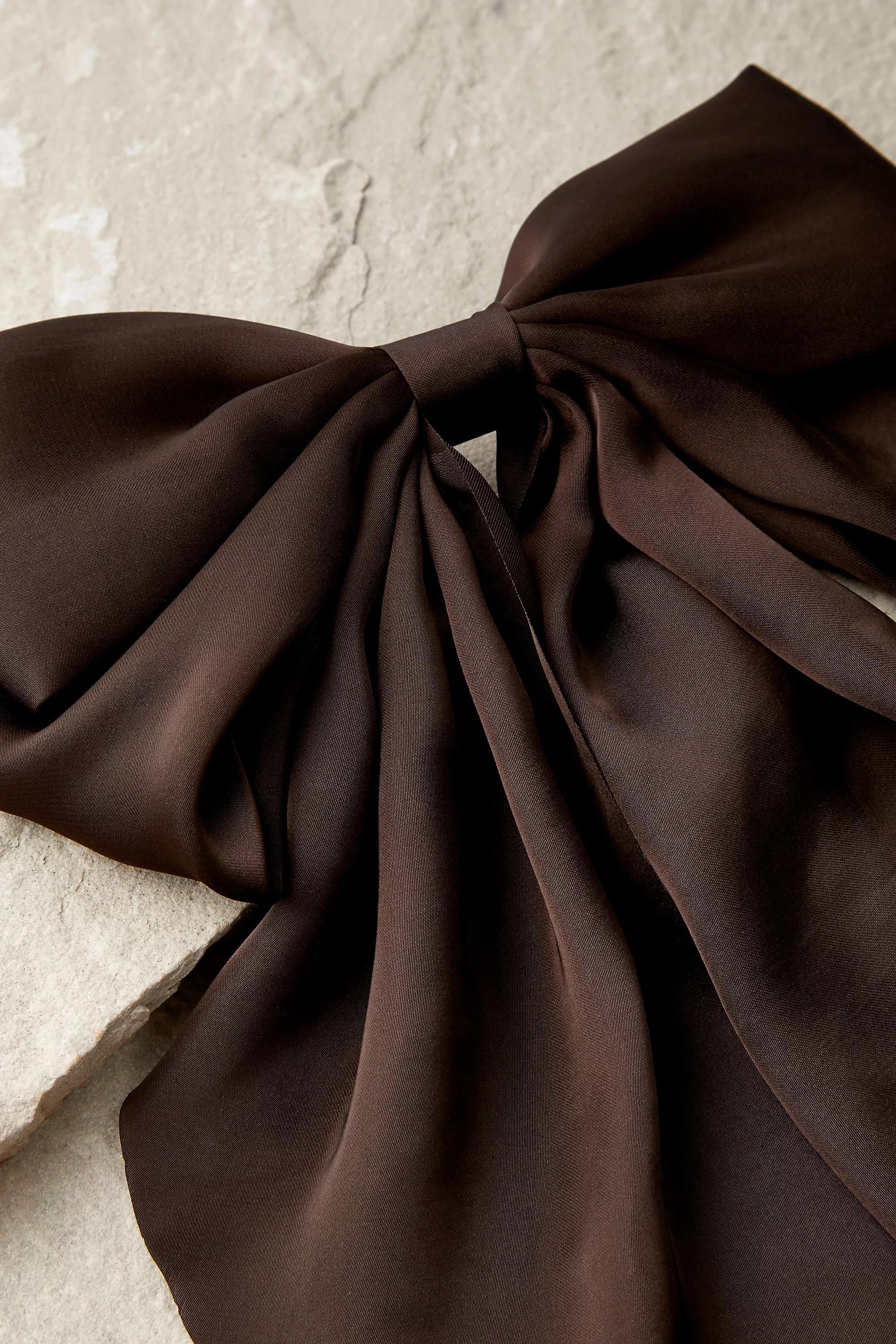 Brown Oversized Bow Hair Clip, CHOC, large image number 2