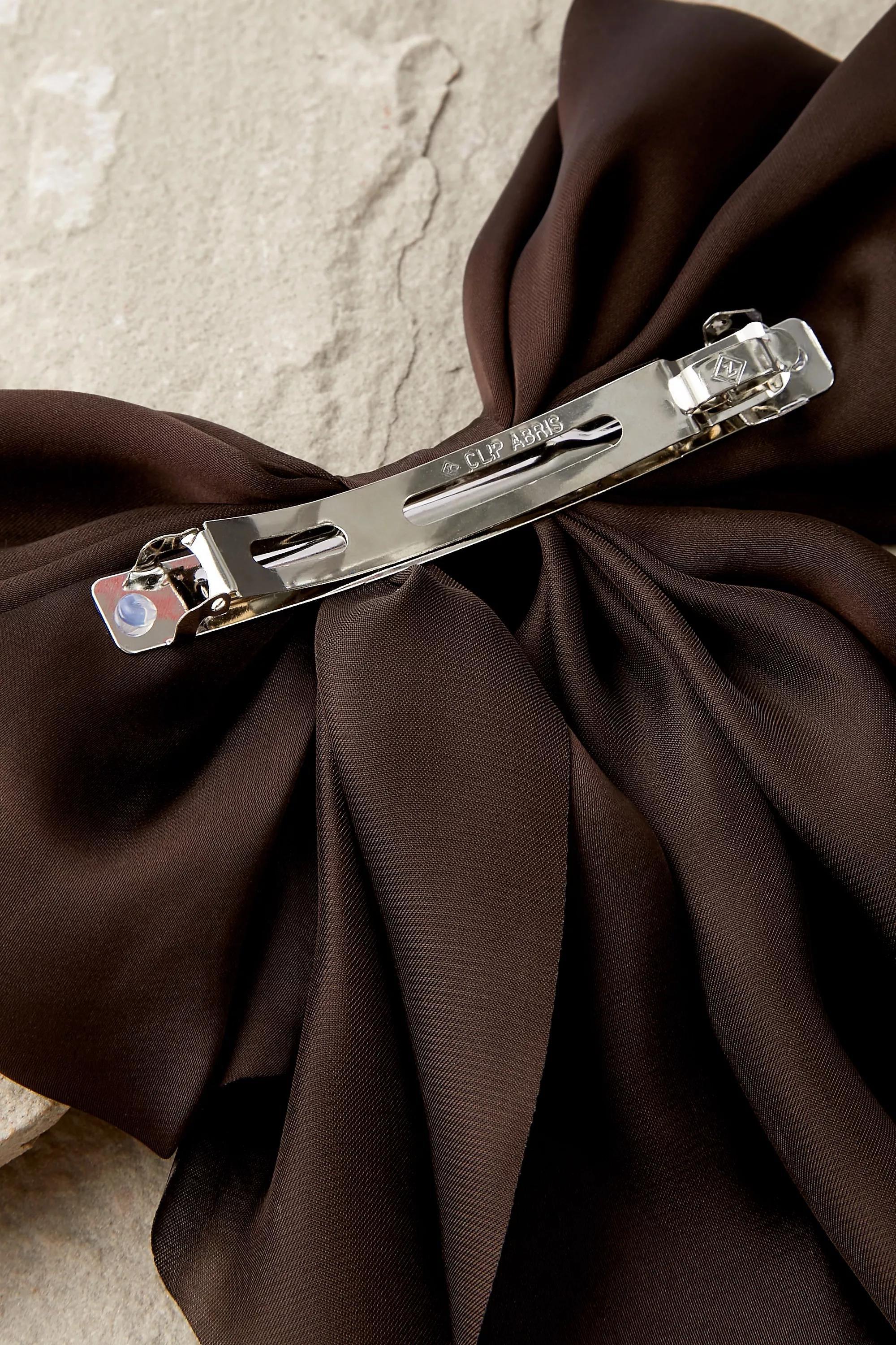 Brown Oversized Bow Hair Clip, CHOC, large image number 3