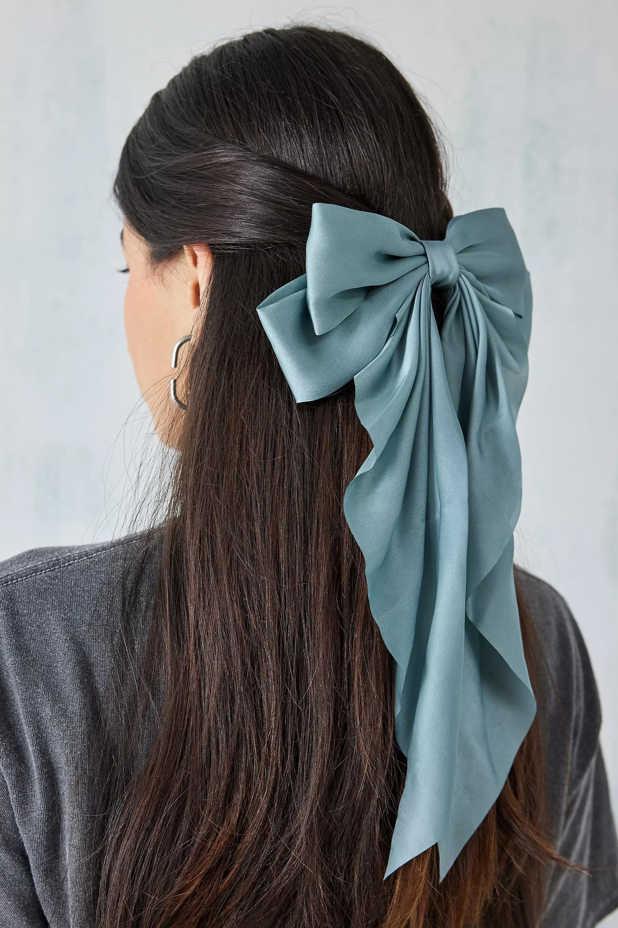 Blue Oversized Bow Hair Clip, , large image number 0