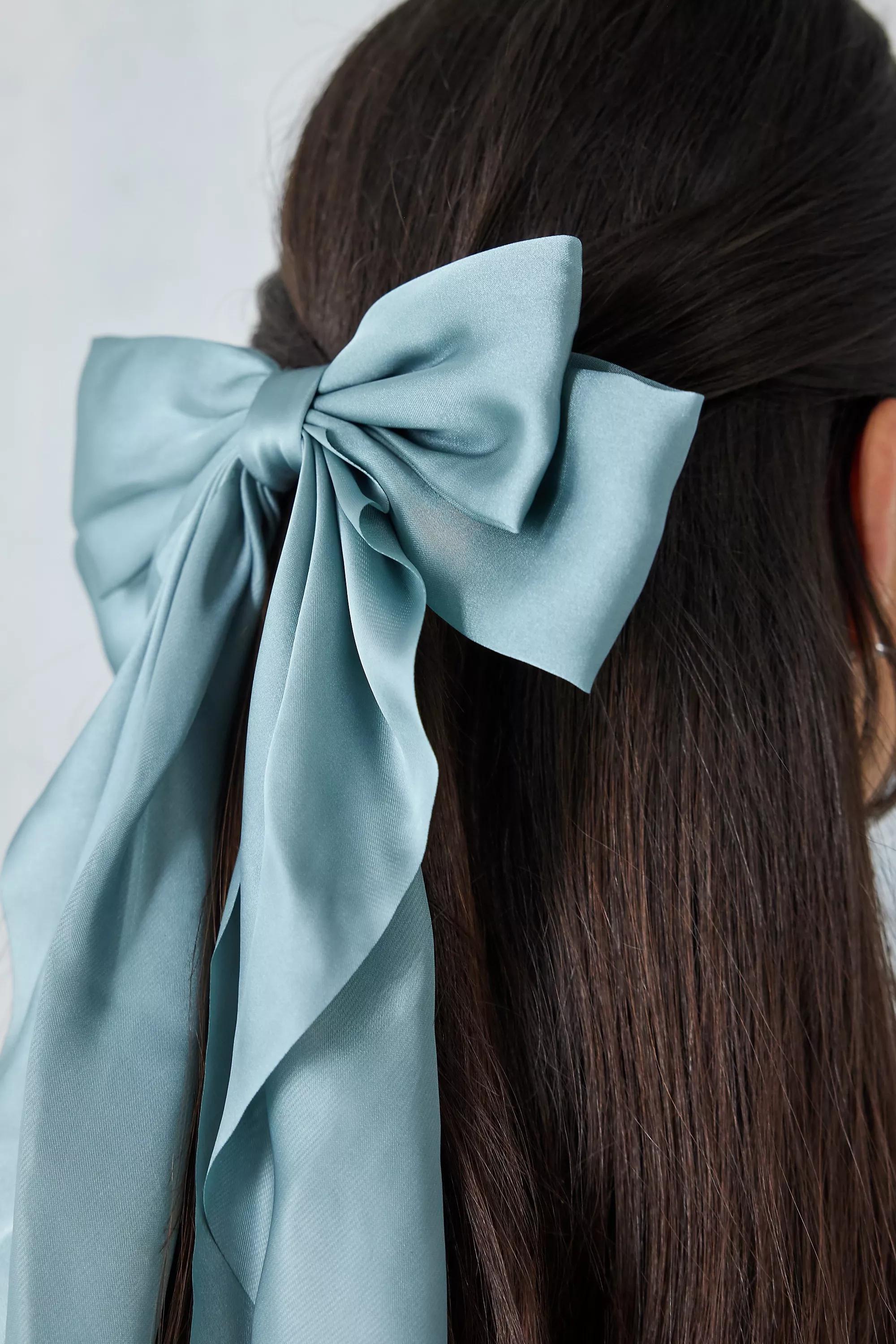 Blue Oversized Bow Hair Clip, , large image number 1