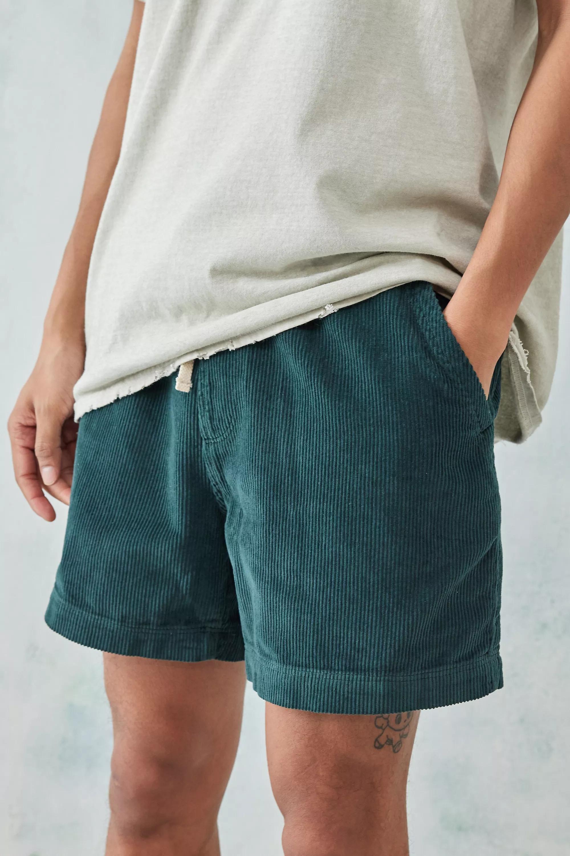 Green best sale cord shorts