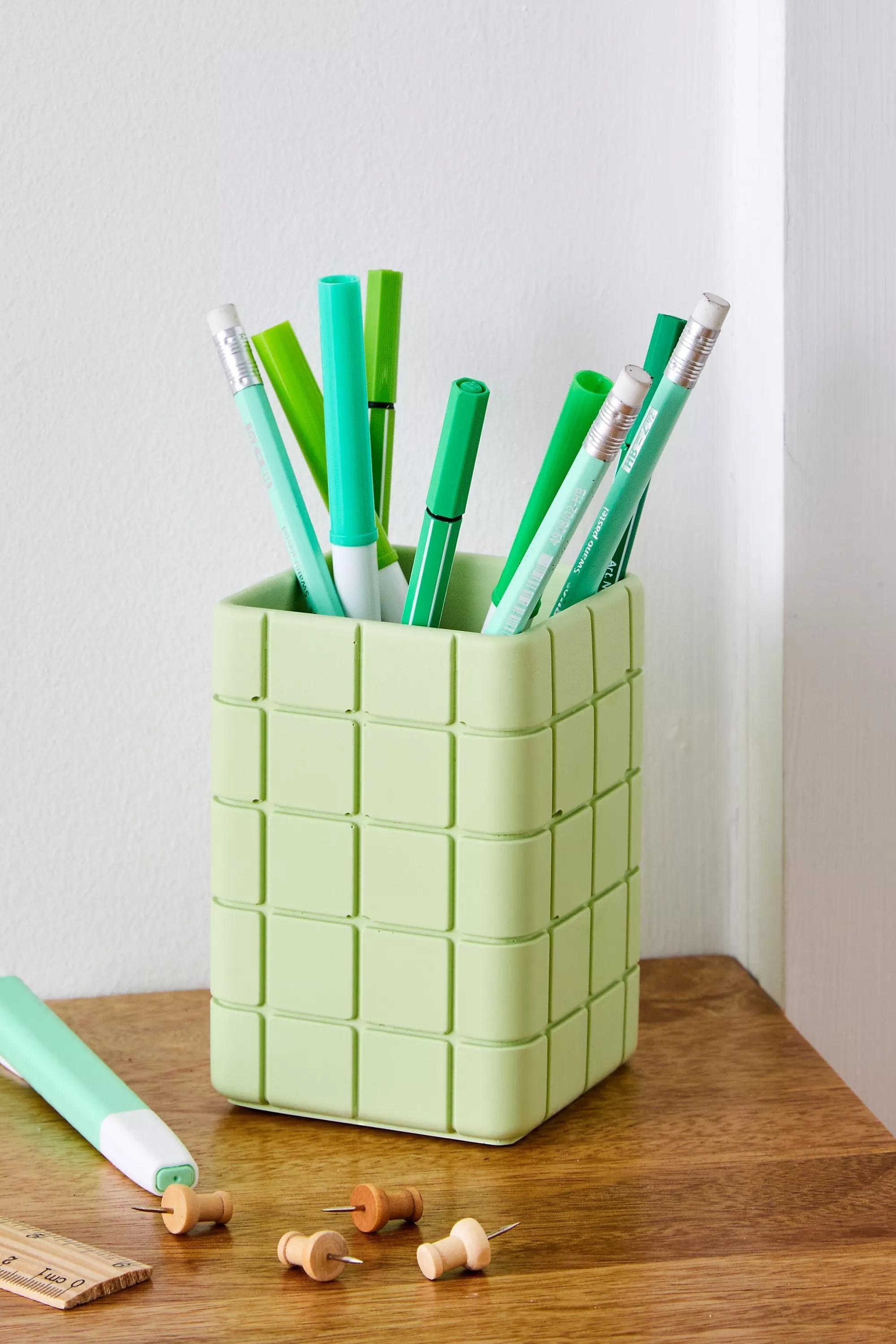 Green Tile Desk Tidy, , large image number 0
