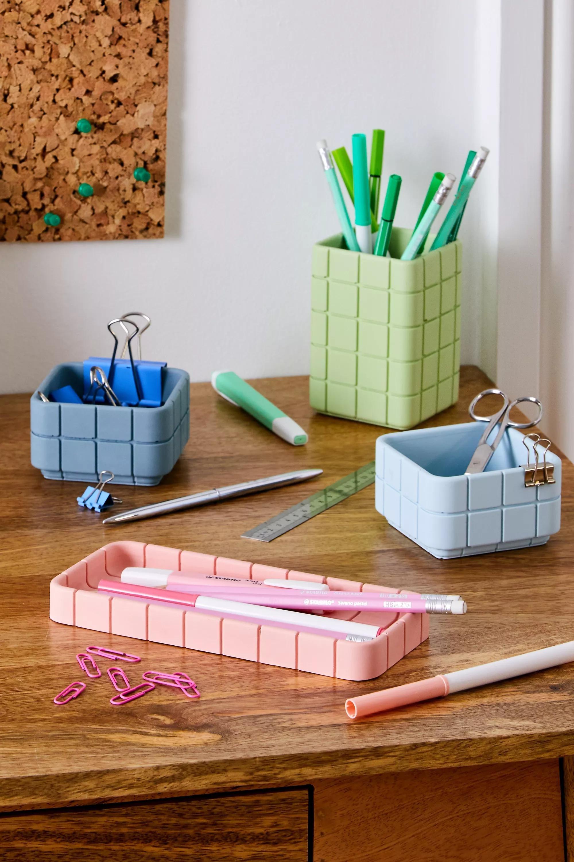 Navy Tile Square Pot, , large image number 1