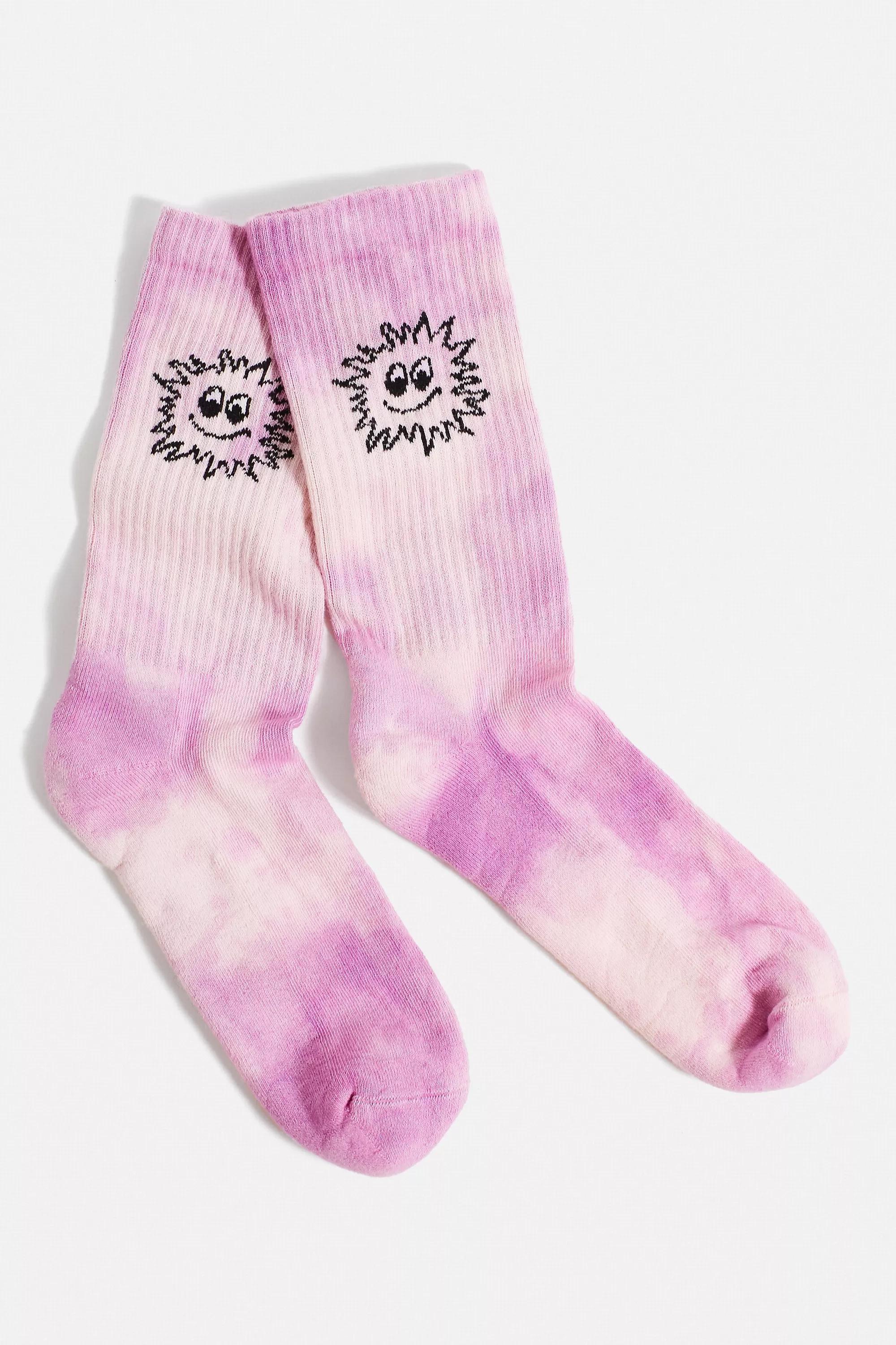 Pink Tonal Tie-Dye Socks, , large image number 0