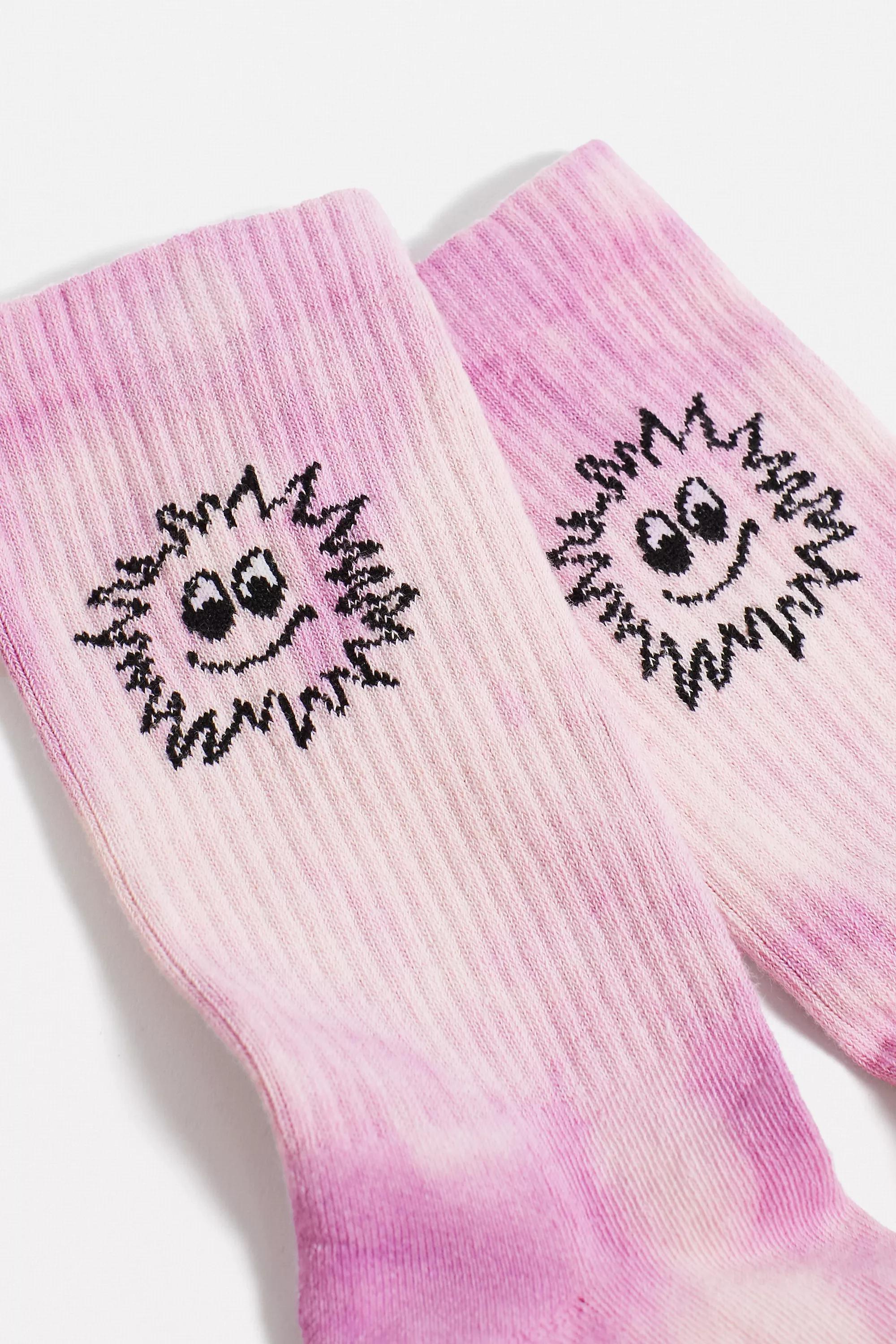 Pink Tonal Tie-Dye Socks, , large image number 1