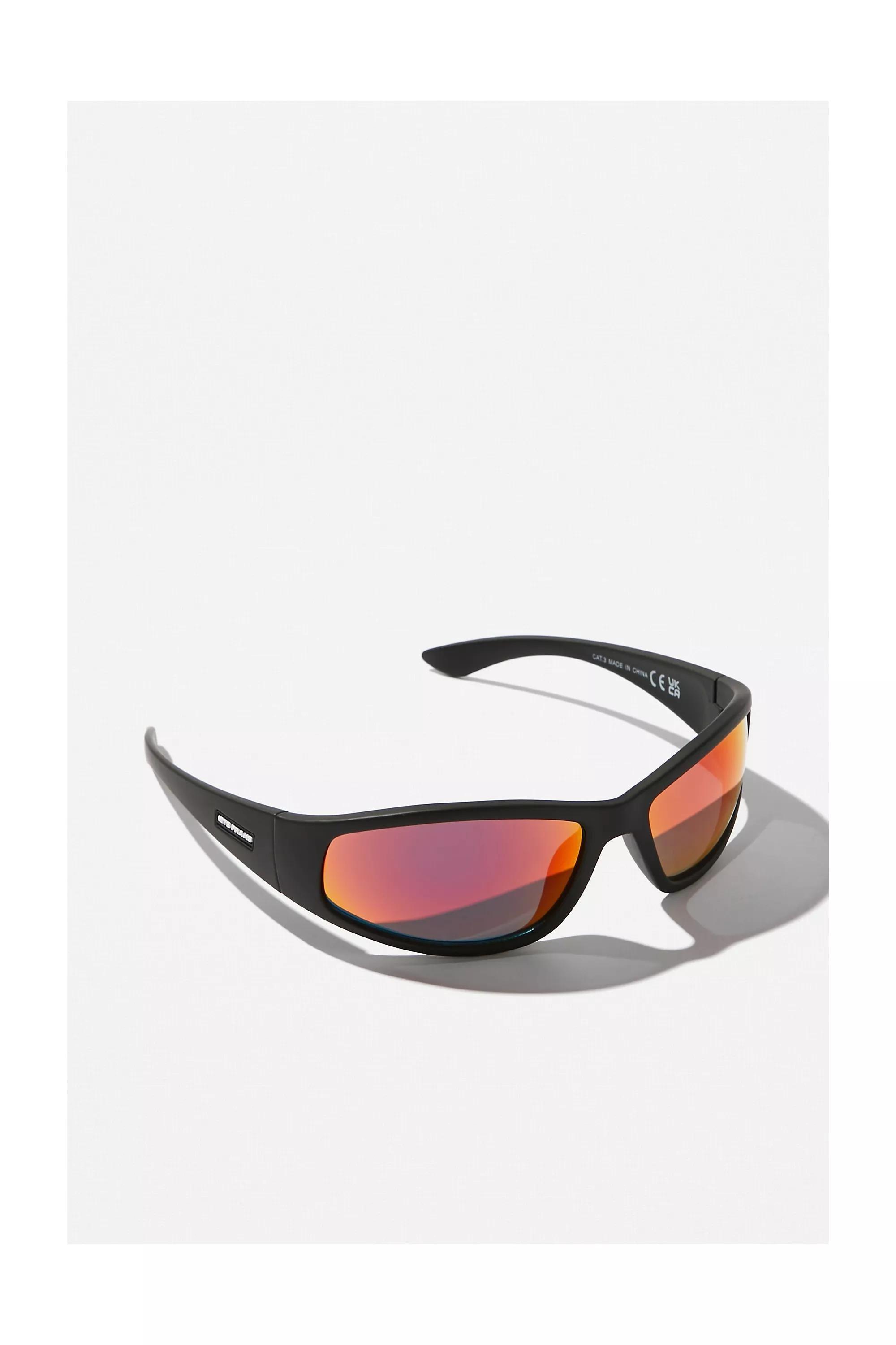 Black Sports Wrap Sunglasses, , large image number 1