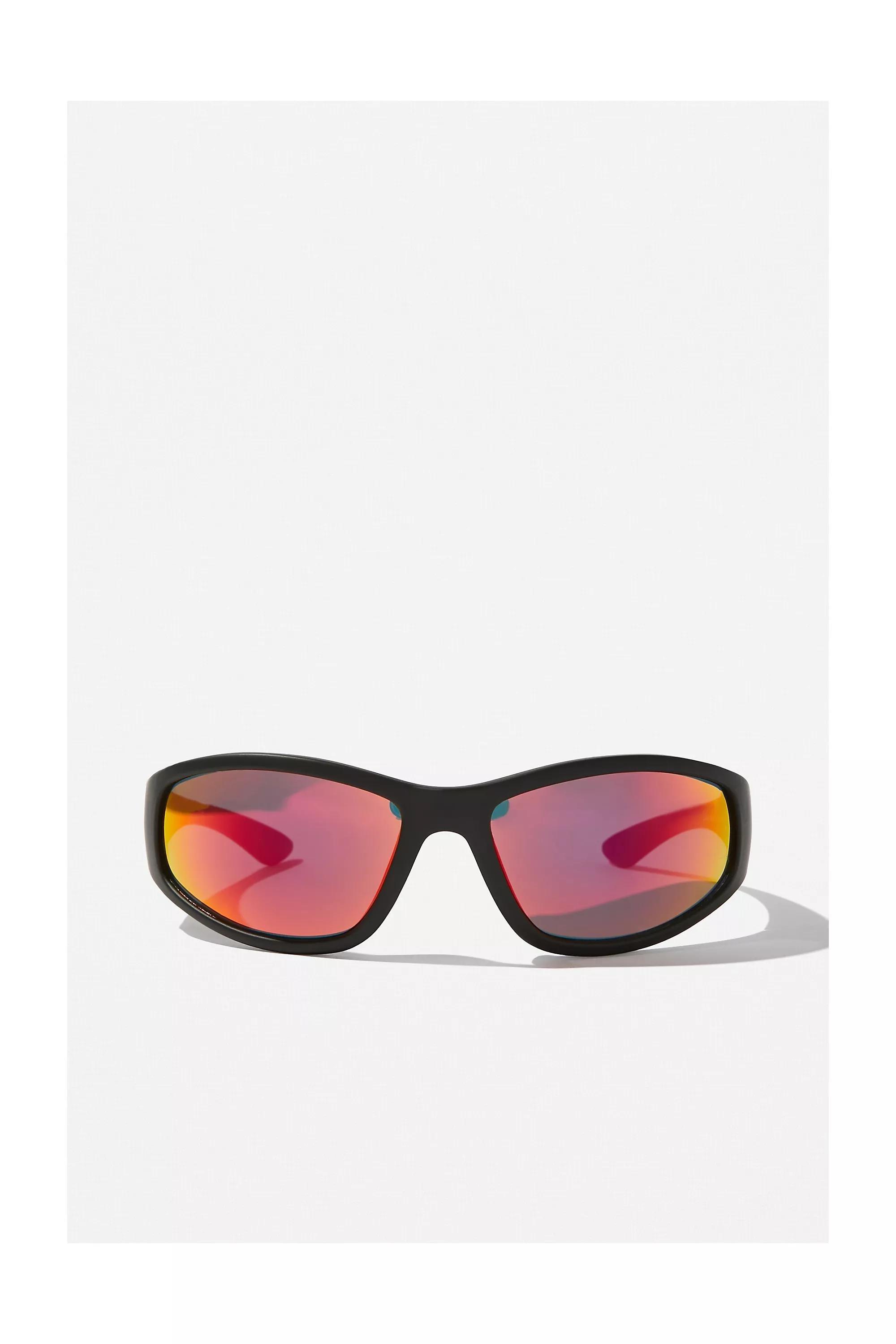 Black Sports Wrap Sunglasses, , large image number 2