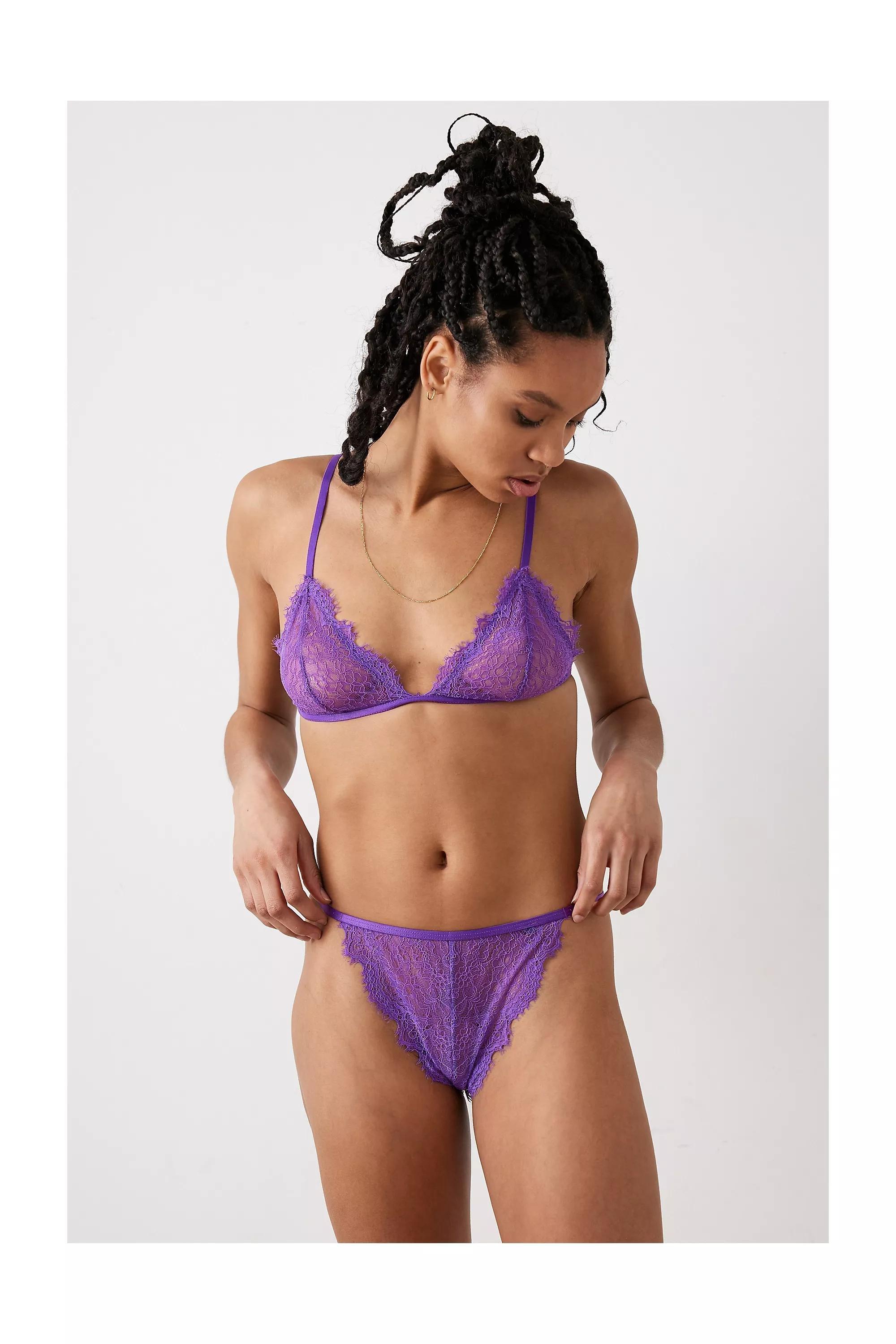 Urban Outfitters Purple Lace Thong