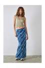Urban Outfitters - Blue Floral Mesh Maxi Skirt