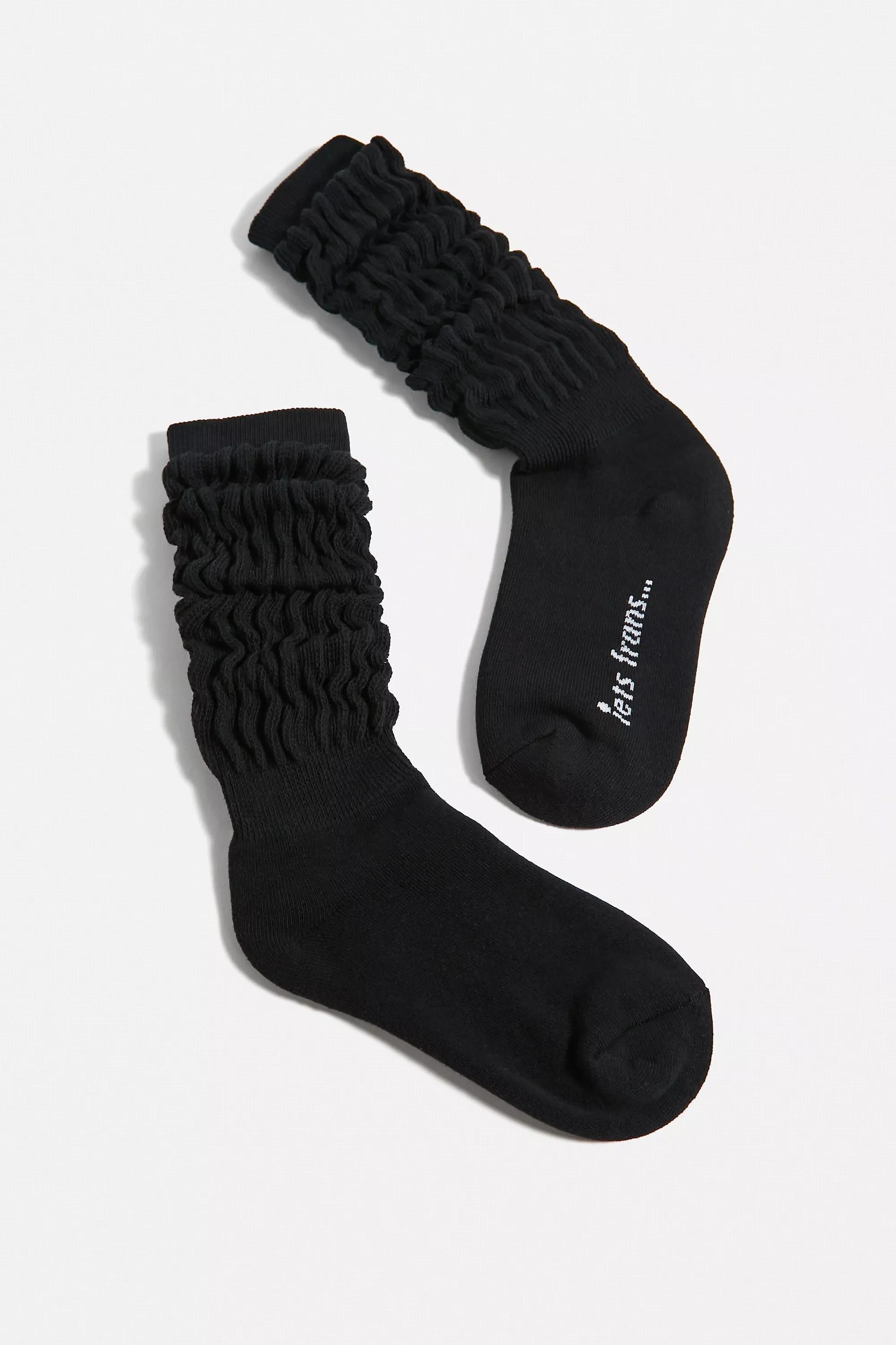 Black Ultra Ruched Sock, , large image number 1