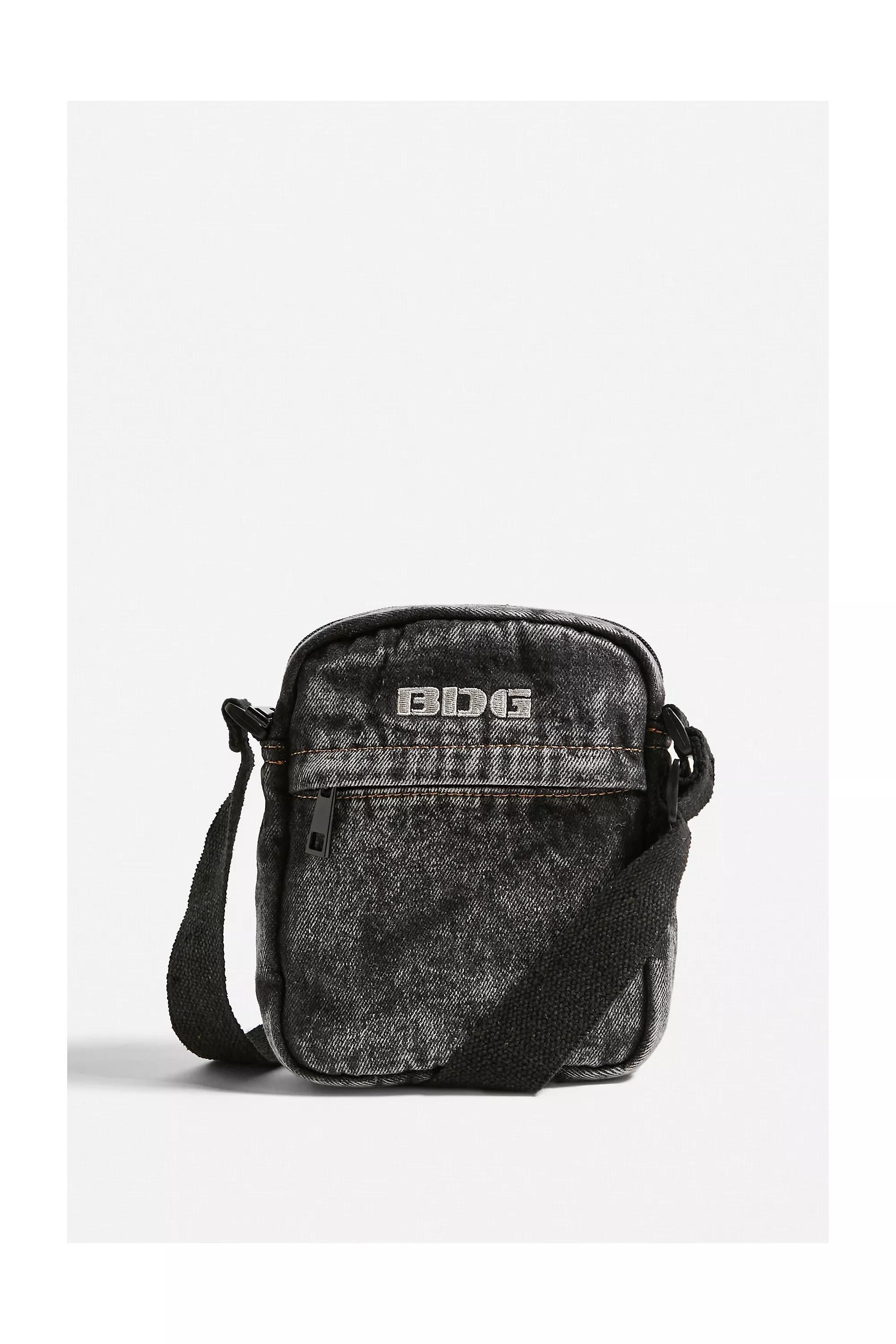 Black Bdg Tinted Denim Crossbody Bag, BLK, large image number 1