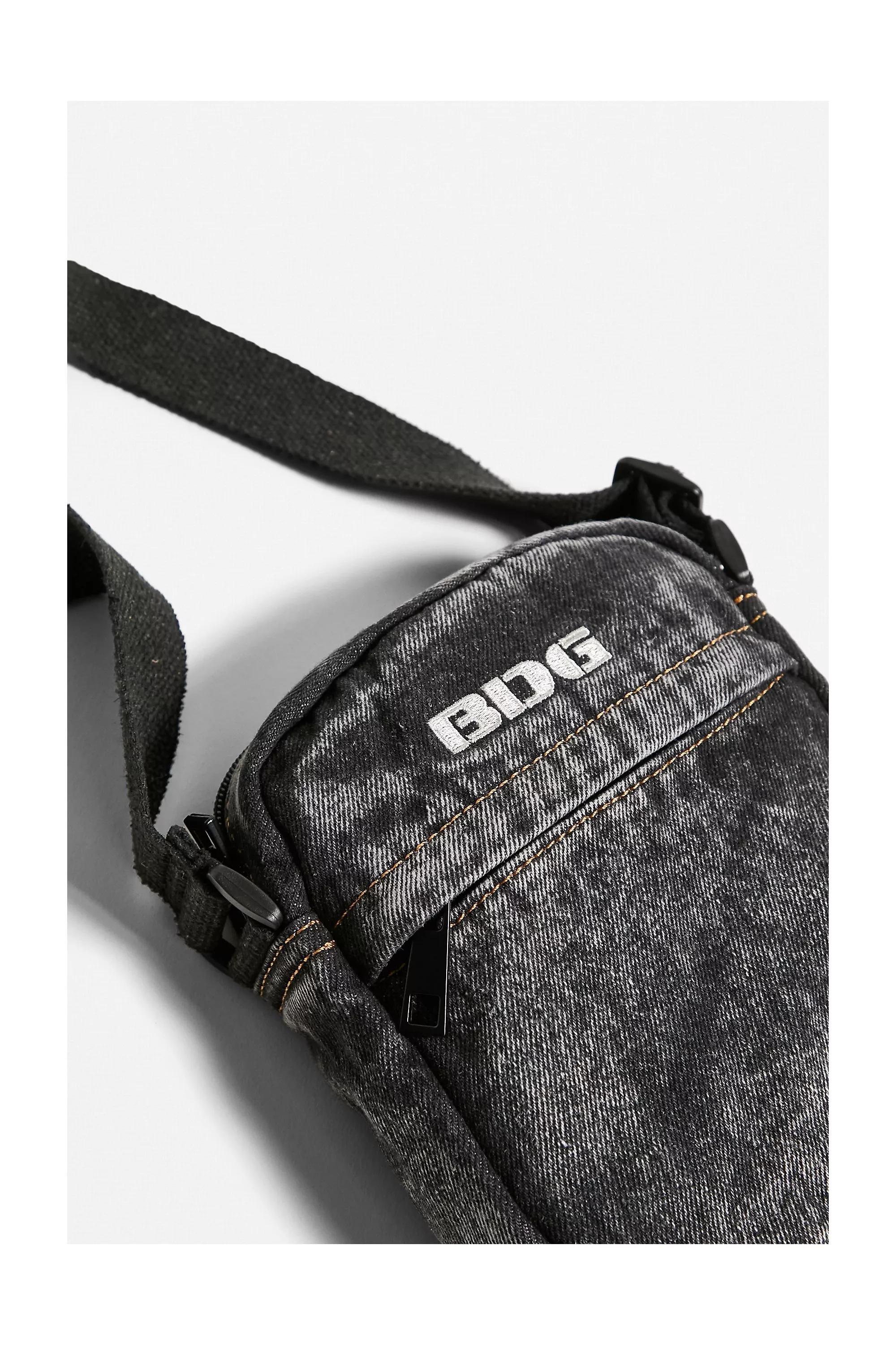 Black Bdg Tinted Denim Crossbody Bag, BLK, large image number 4