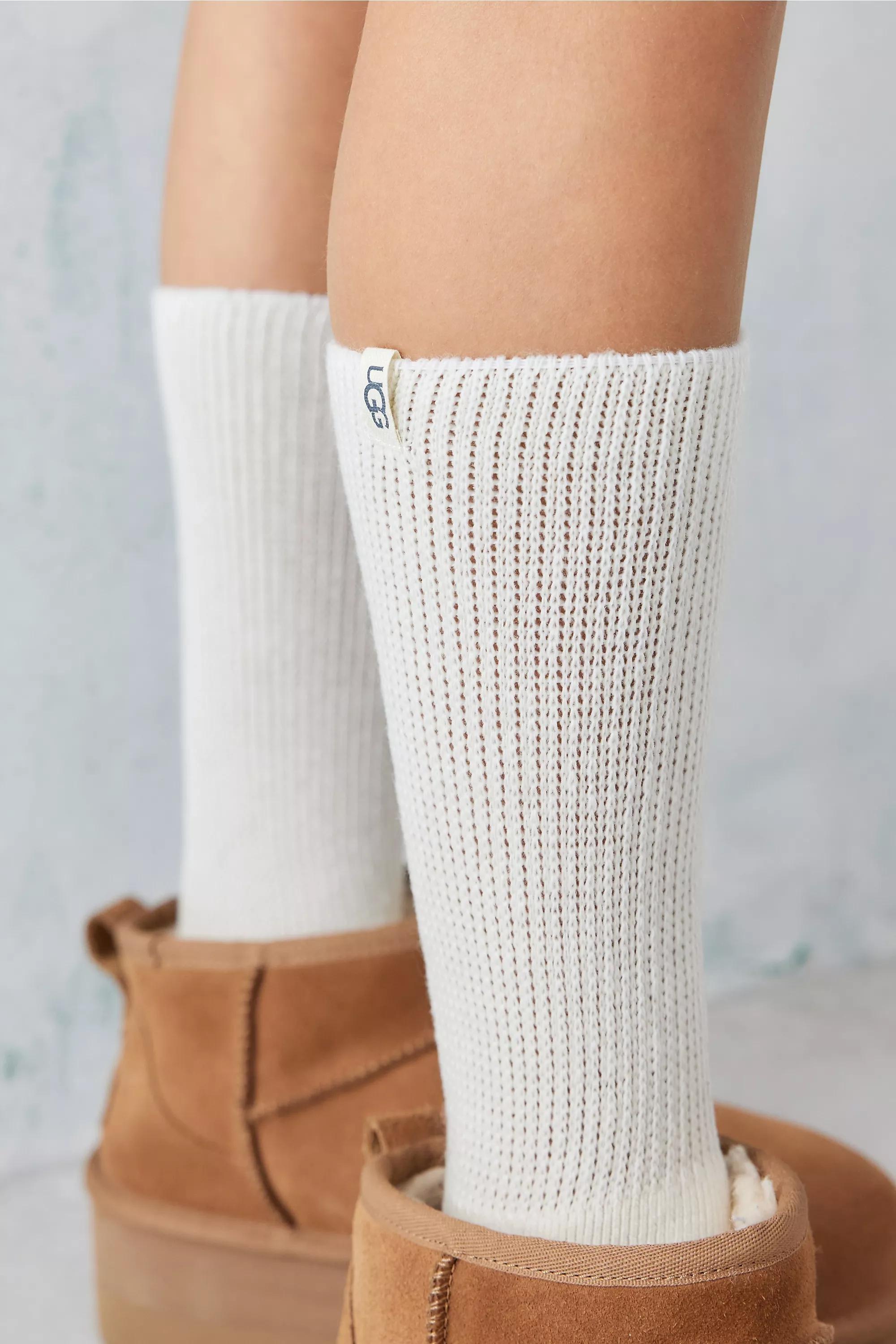 Beige Ugg Shealy Cozy Crew Socks, , large image number 0