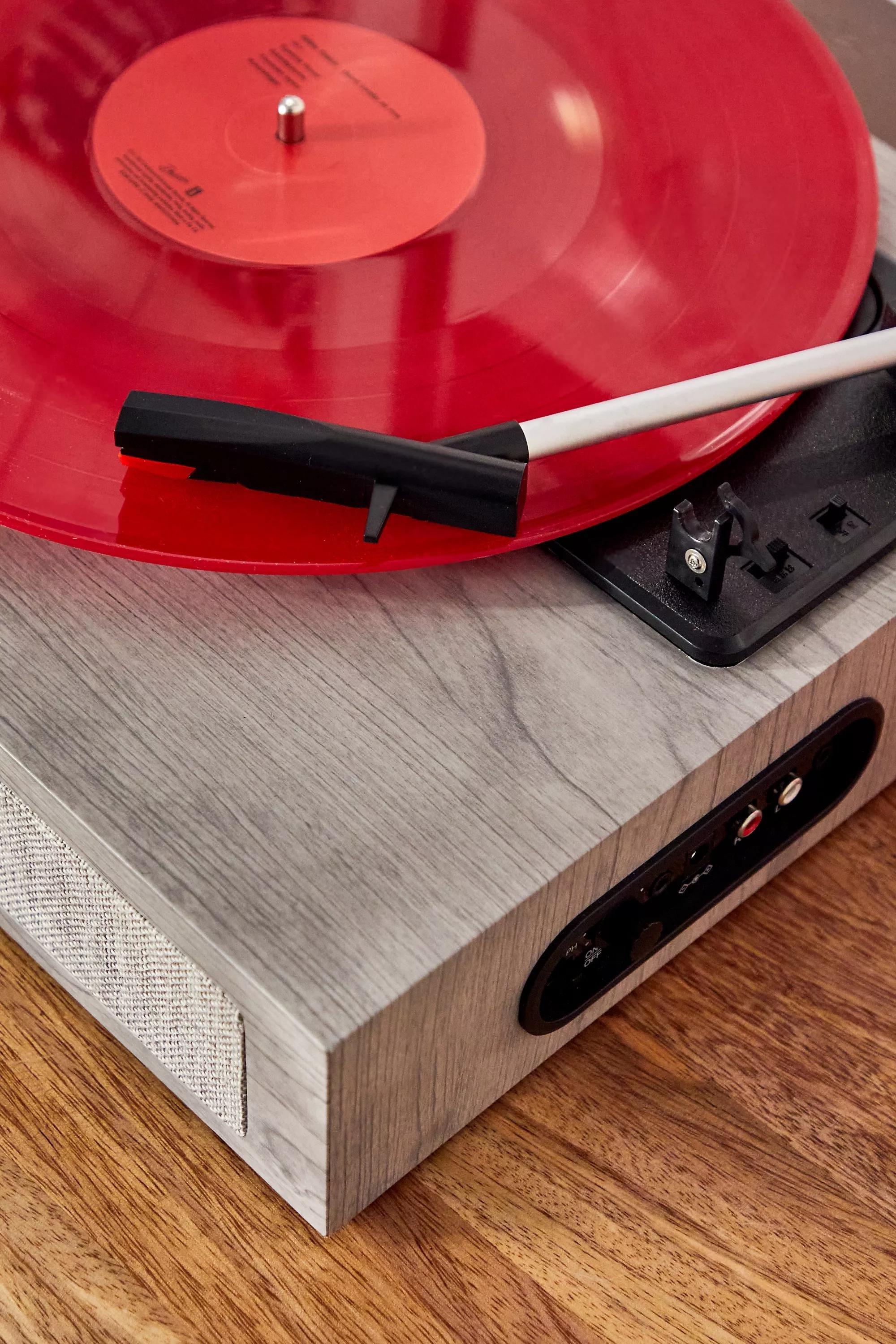 Grey Wood scout Record Player With Bluetooth, , large image number 1