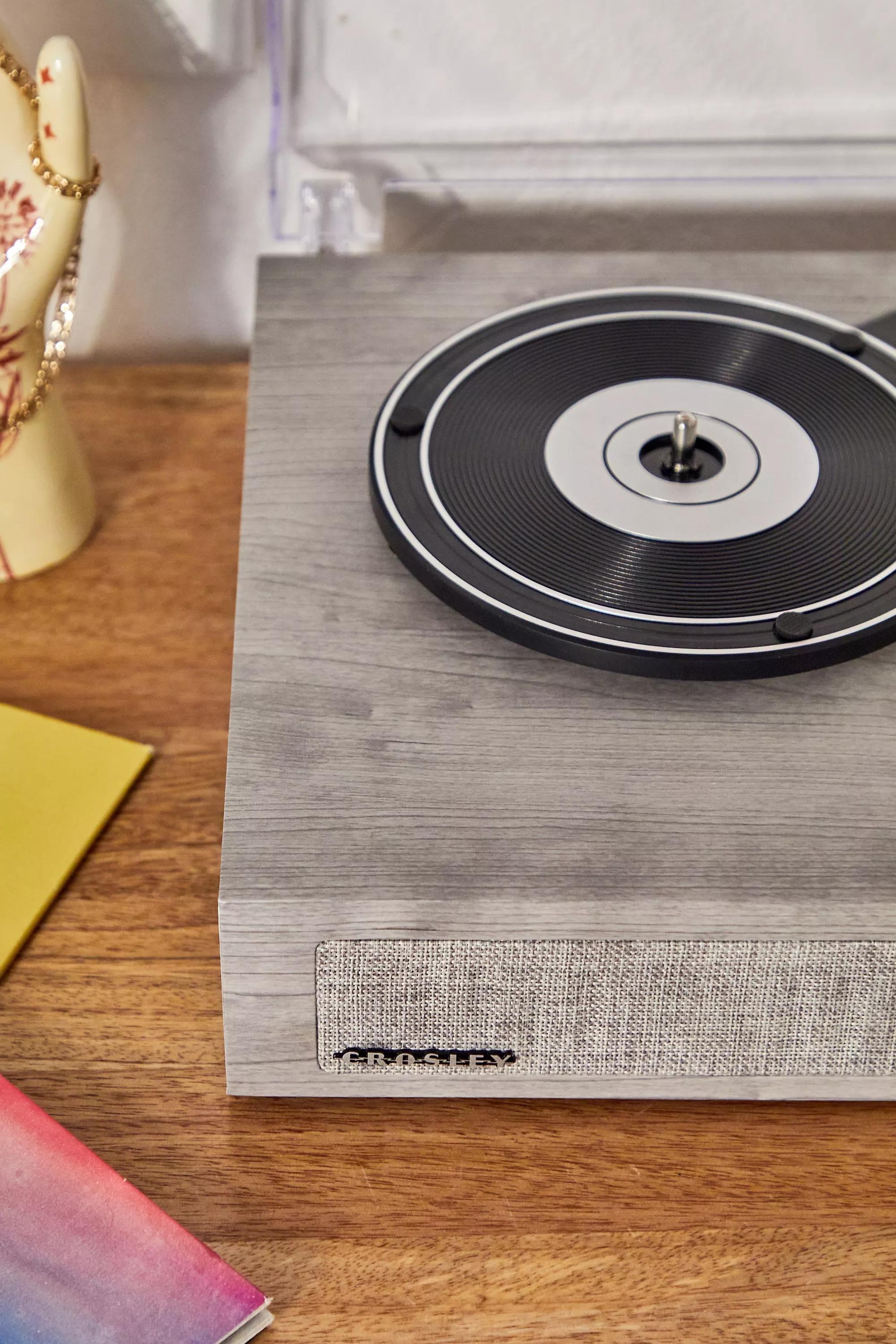 Grey Wood scout Record Player With Bluetooth, , large image number 2
