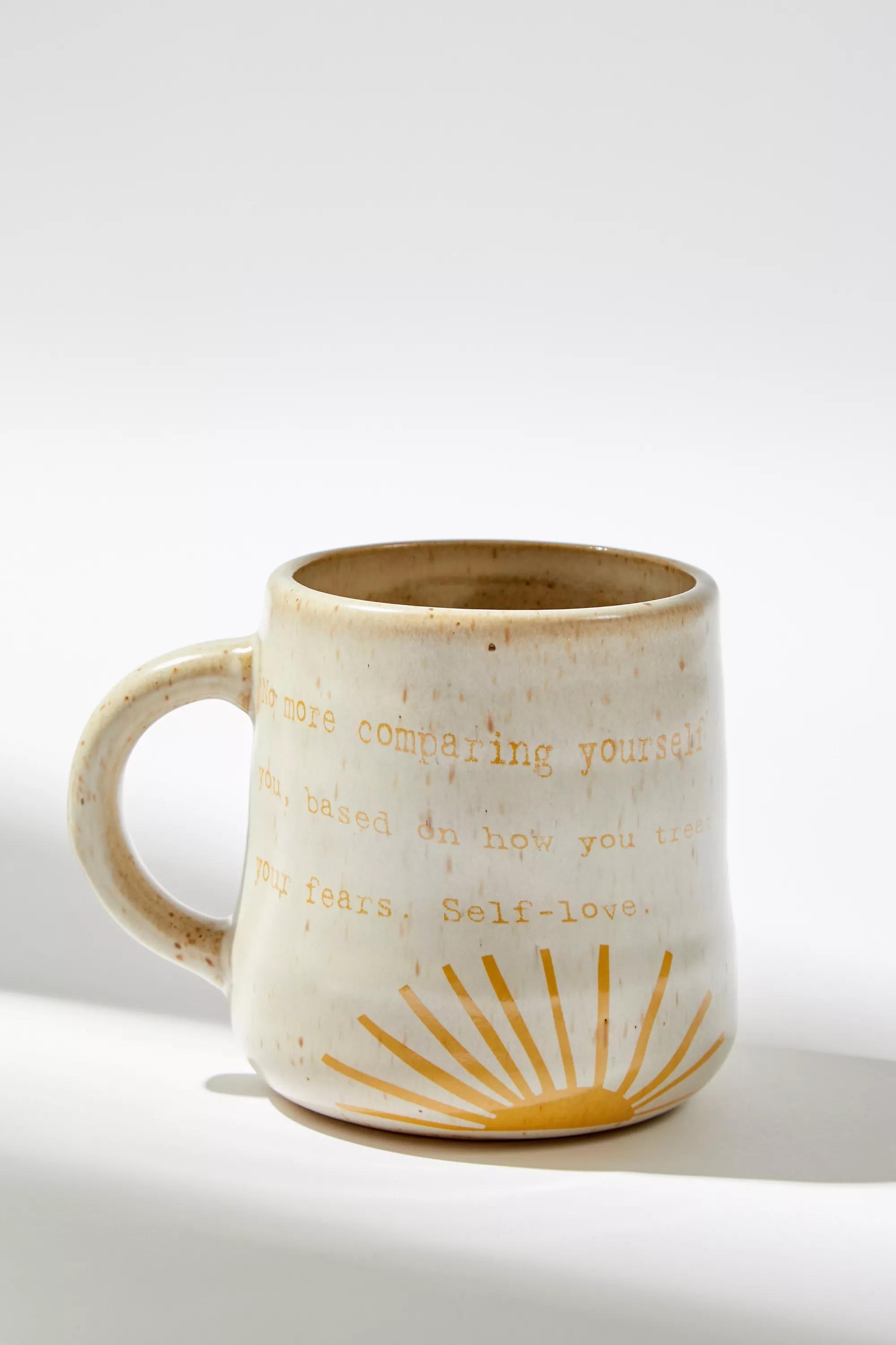 Beige Rest Slogan Mug, , large image number 0