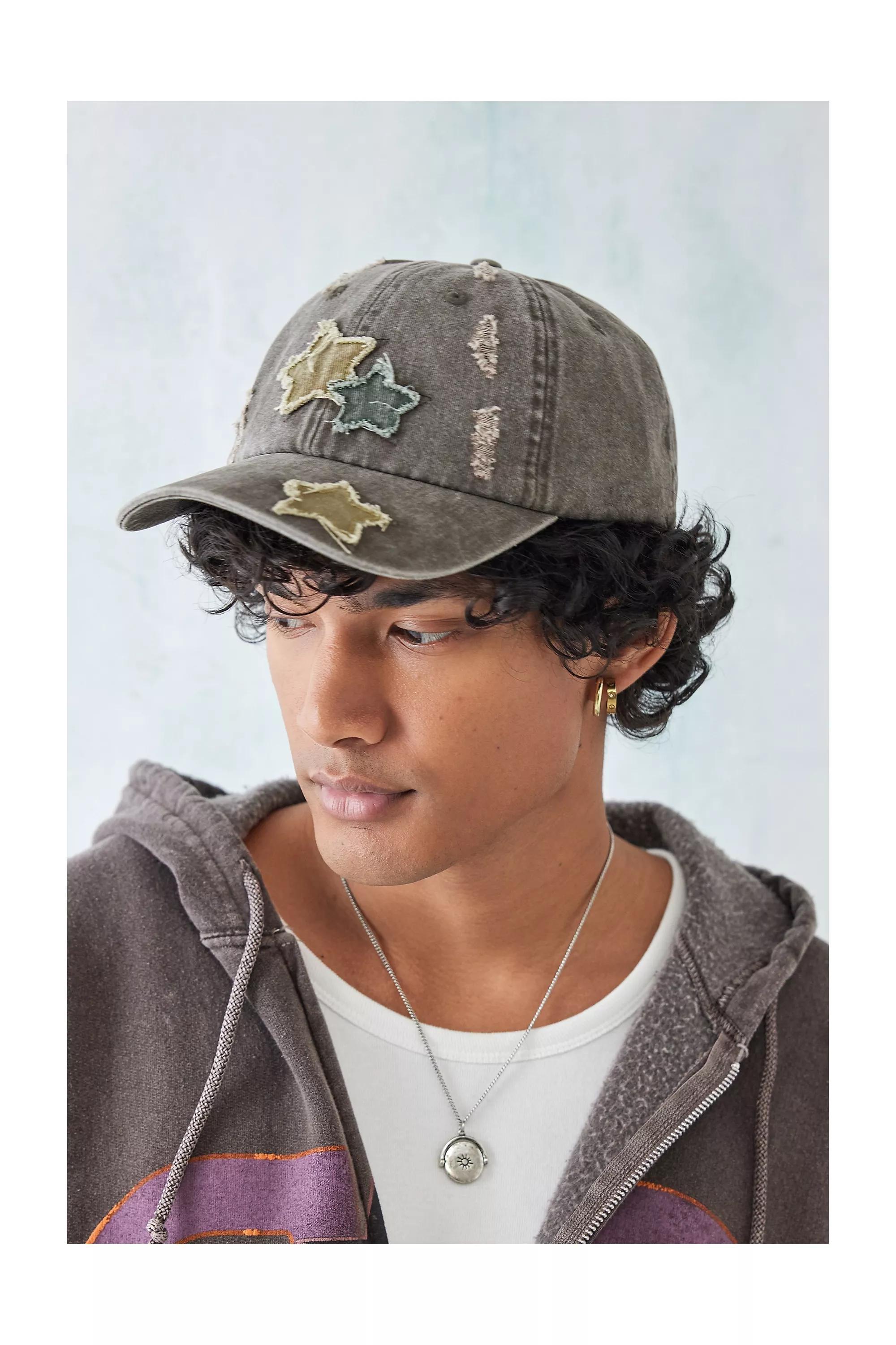 Brown Distressed Star Cap, BRN, large image number 1
