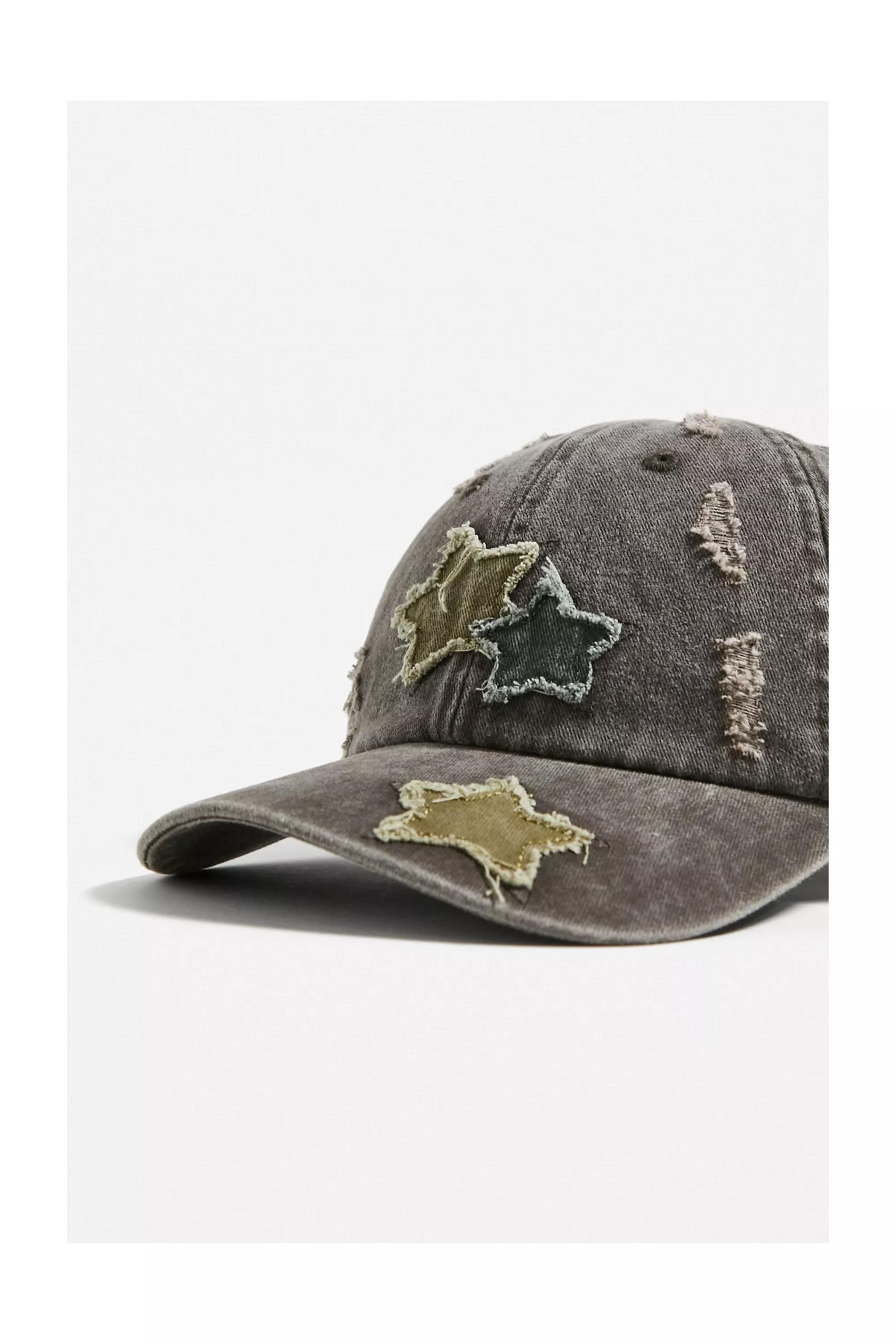 Brown Distressed Star Cap, BRN, large image number 2
