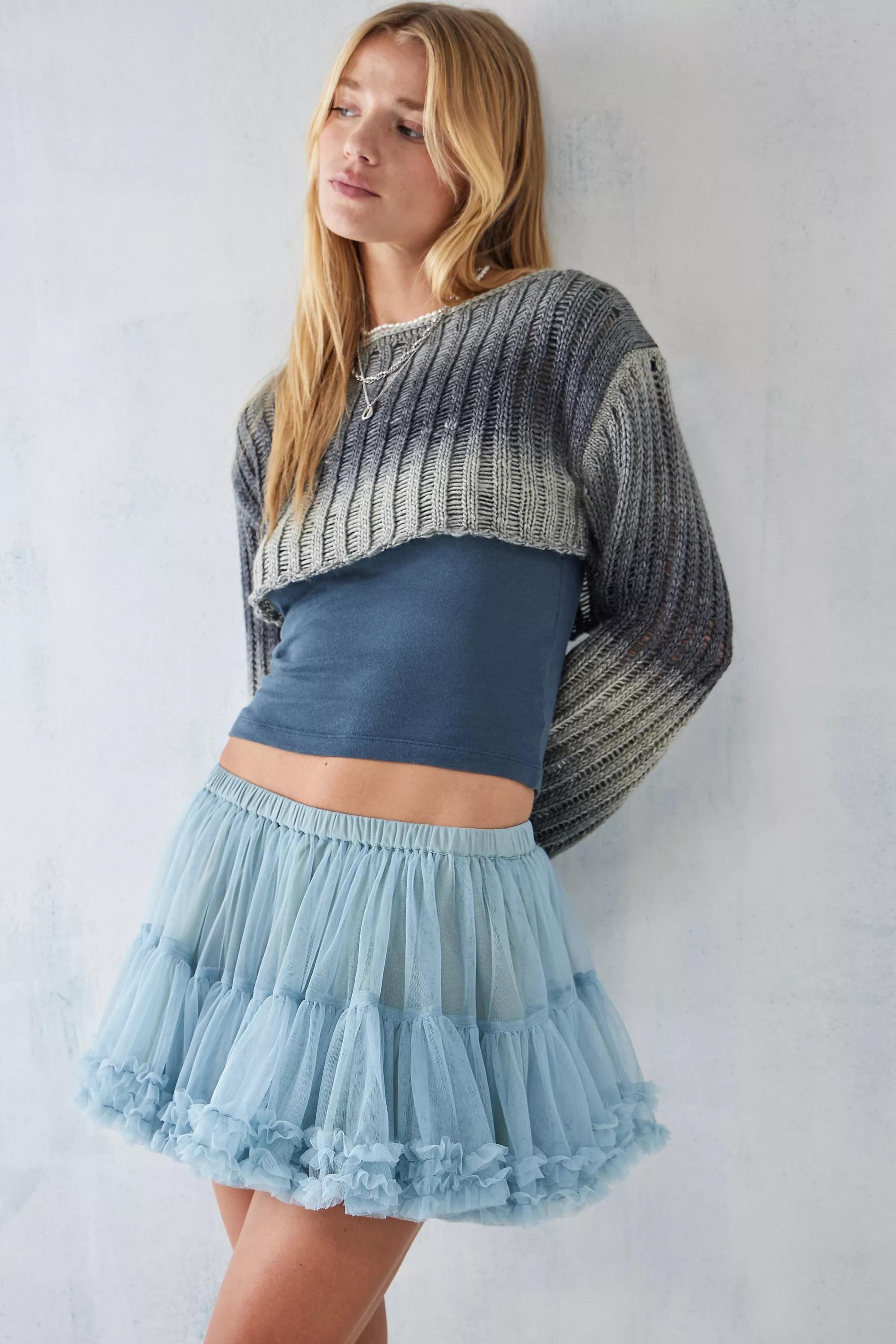 BLUE UO Blue Tulle Tutu Micro Mini Skirt Urban Outfitters