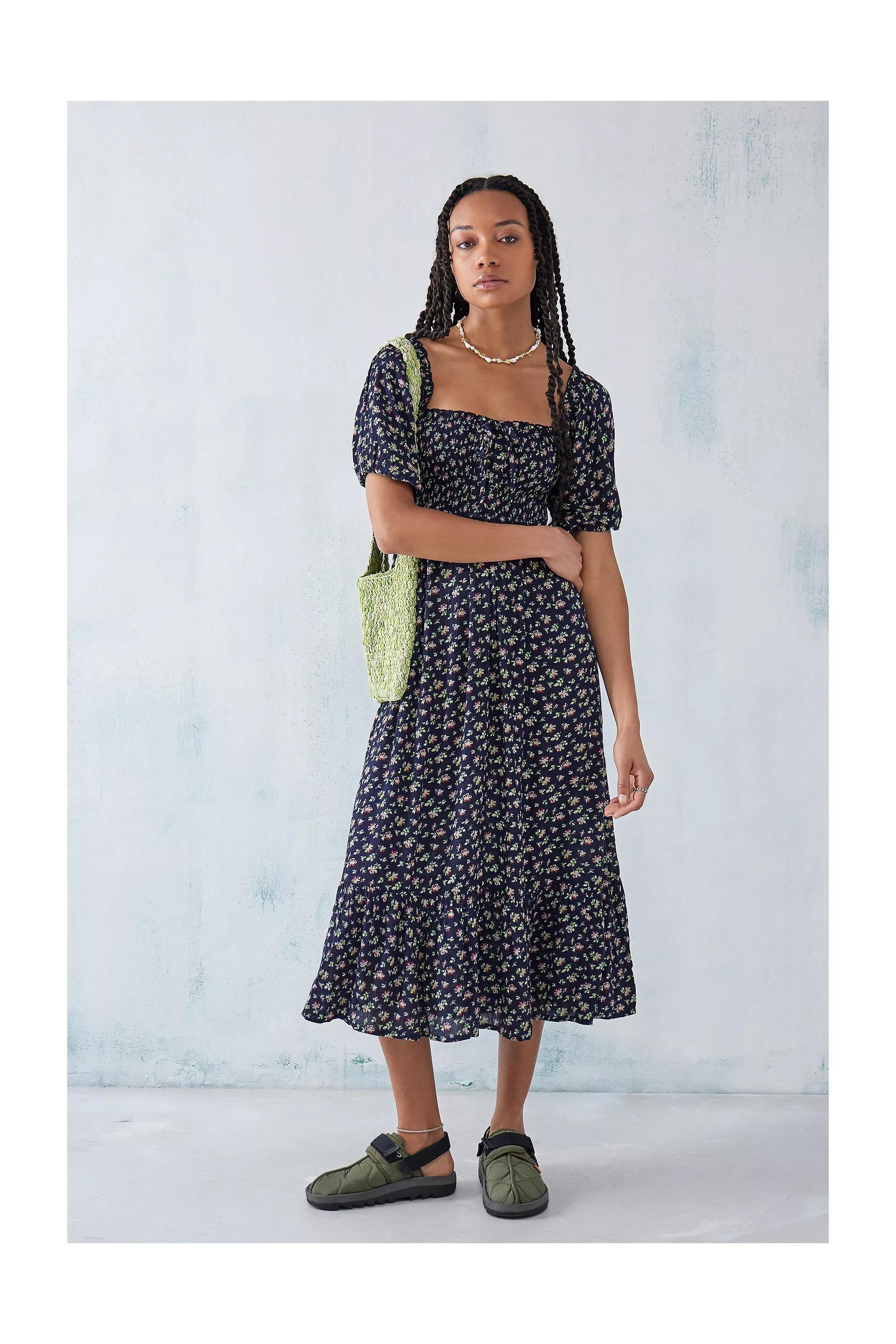 Iris floral best sale midi dress