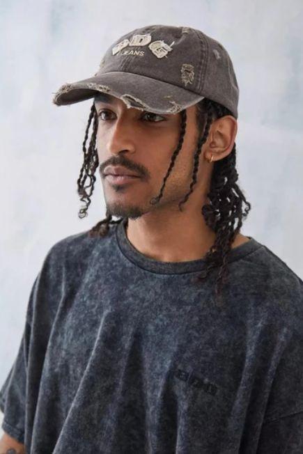 Brown Distressed Logo Cap, BRN, large image number 1