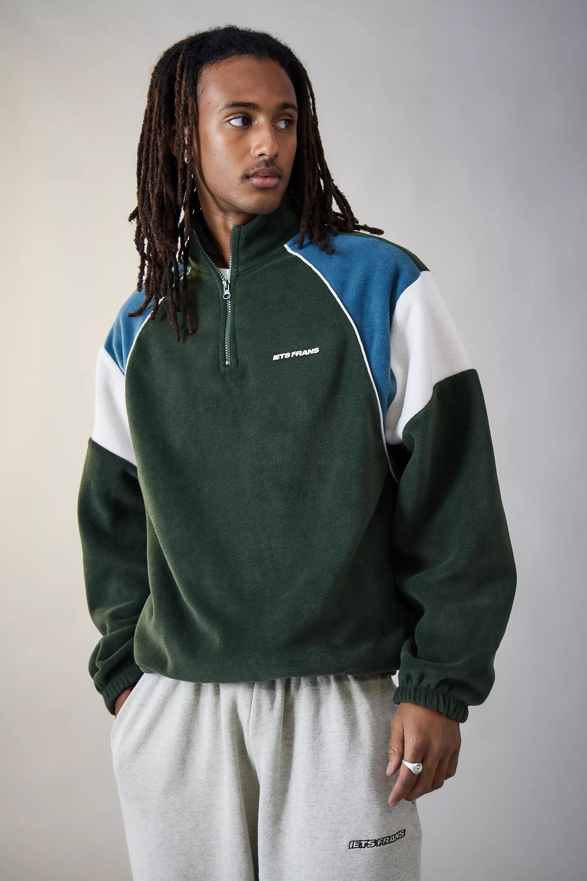 Green Panelled Pullover Fleece, , large image number 1