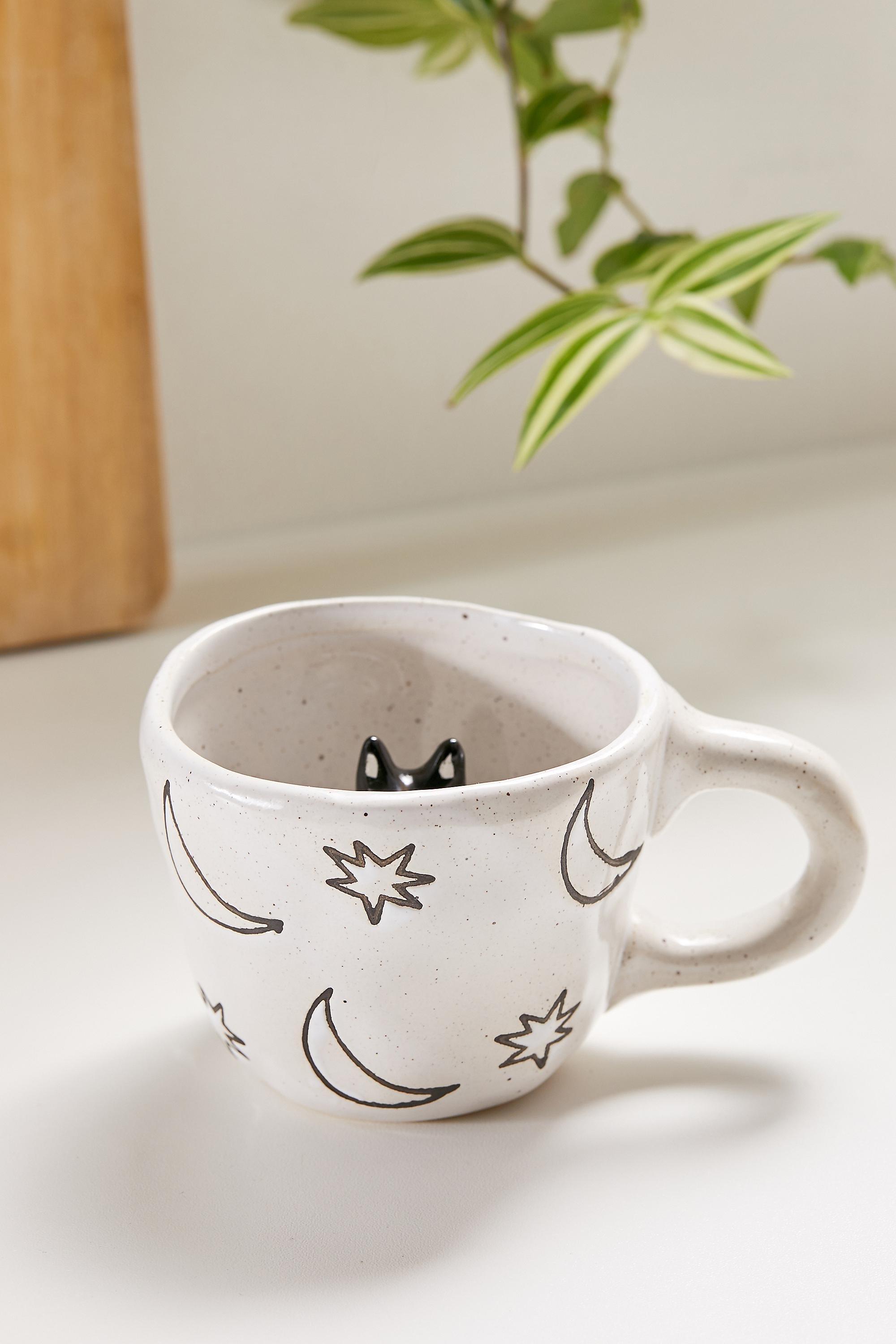 White Peekaboo Cat Mug, WHT, large image number 0