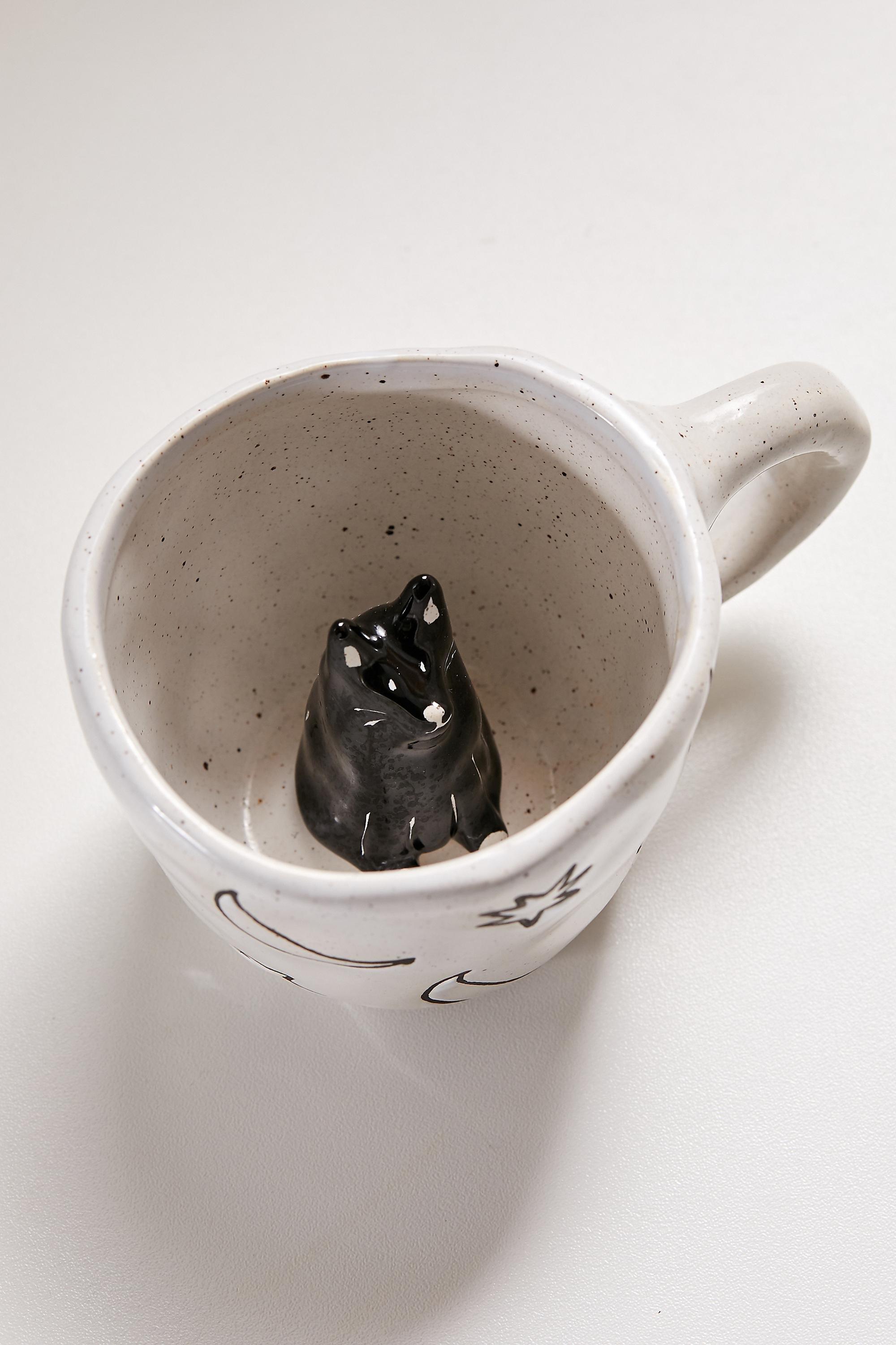 White Peekaboo Cat Mug, WHT, large image number 1