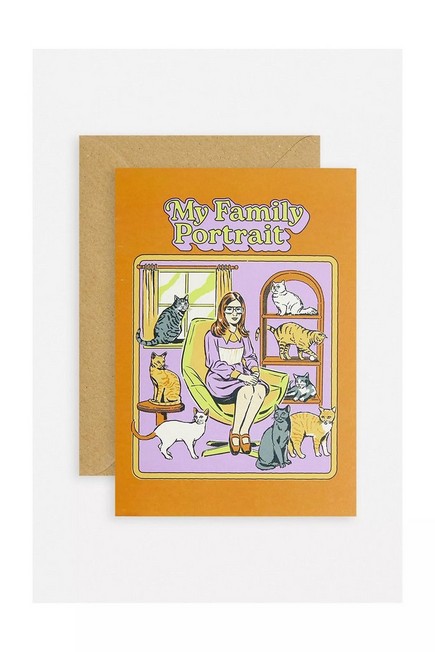Urban Outfitters - Orange My Family Portrait Greetings Card