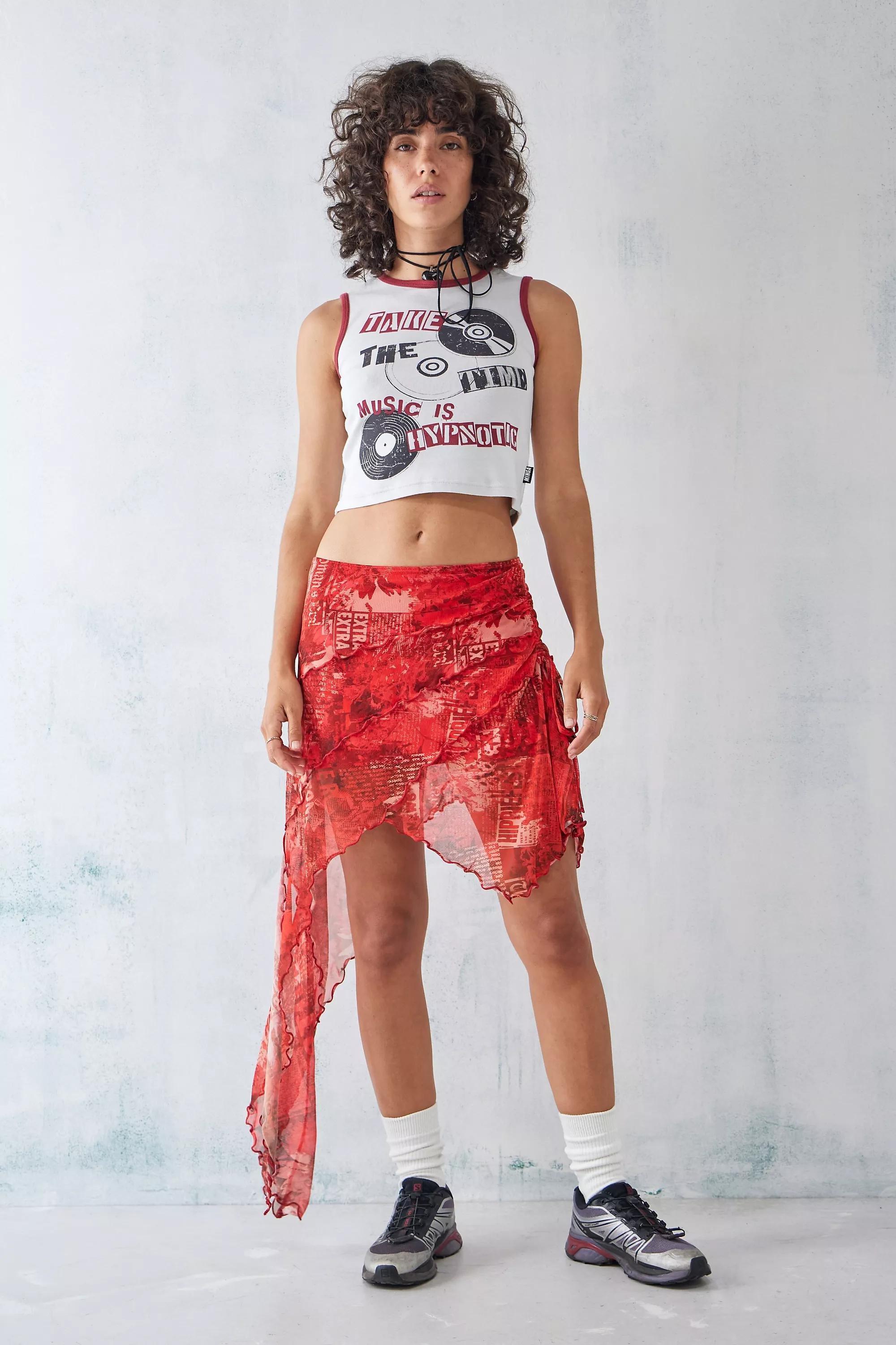 Urban outfitters 2024 red mini skirt