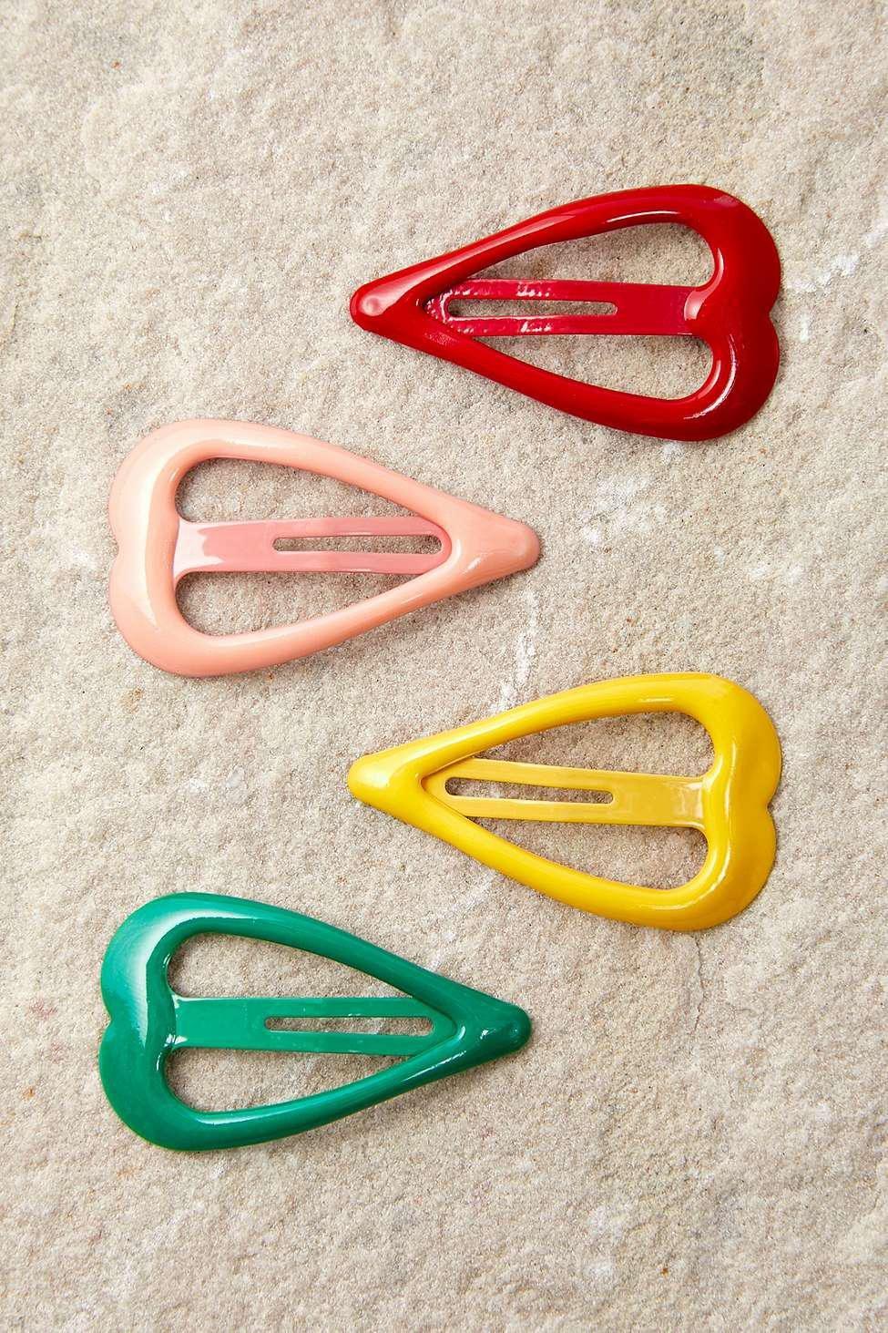 Multicolour Heart Clips, Set Of 3, , large image number 1