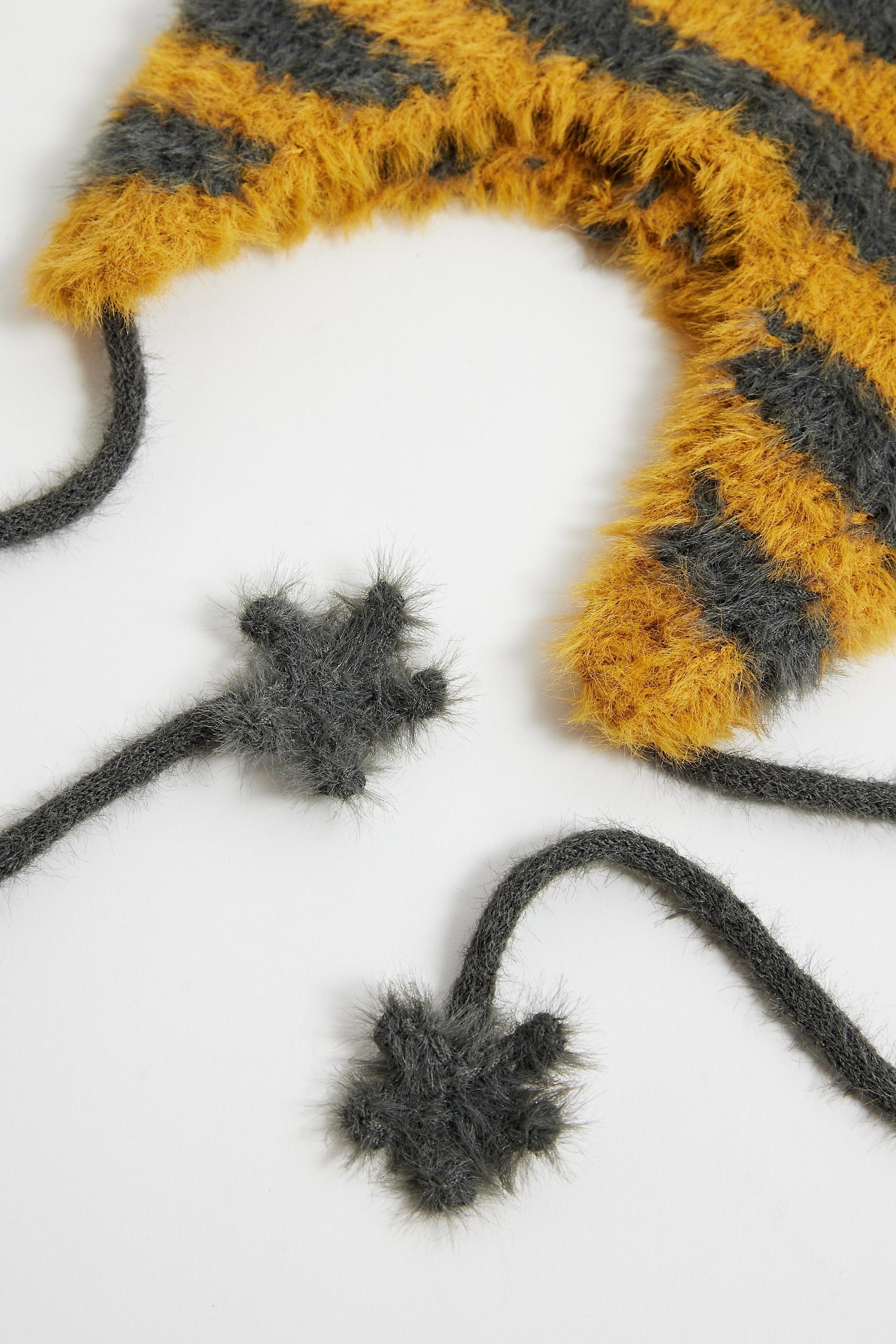 Yellow Micro Ears Knitted Beanie, YEL, large image number 3