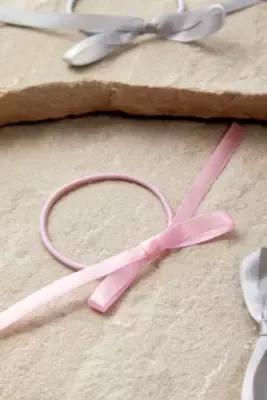 Pink Skinny Satin Bow Hair Bobbles, Set Of 4, , large image number 2