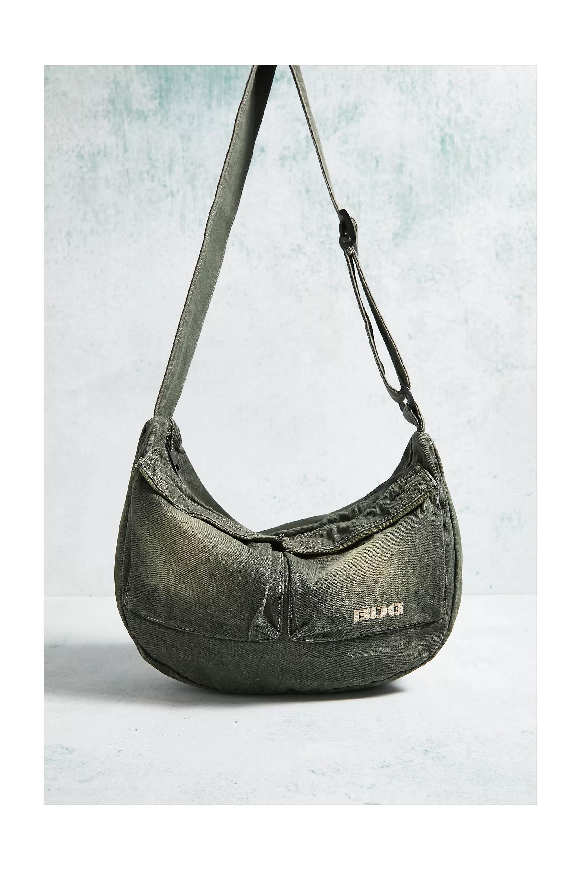 Green Bdg Tint Denim Sling Bag, GRN, large image number 1