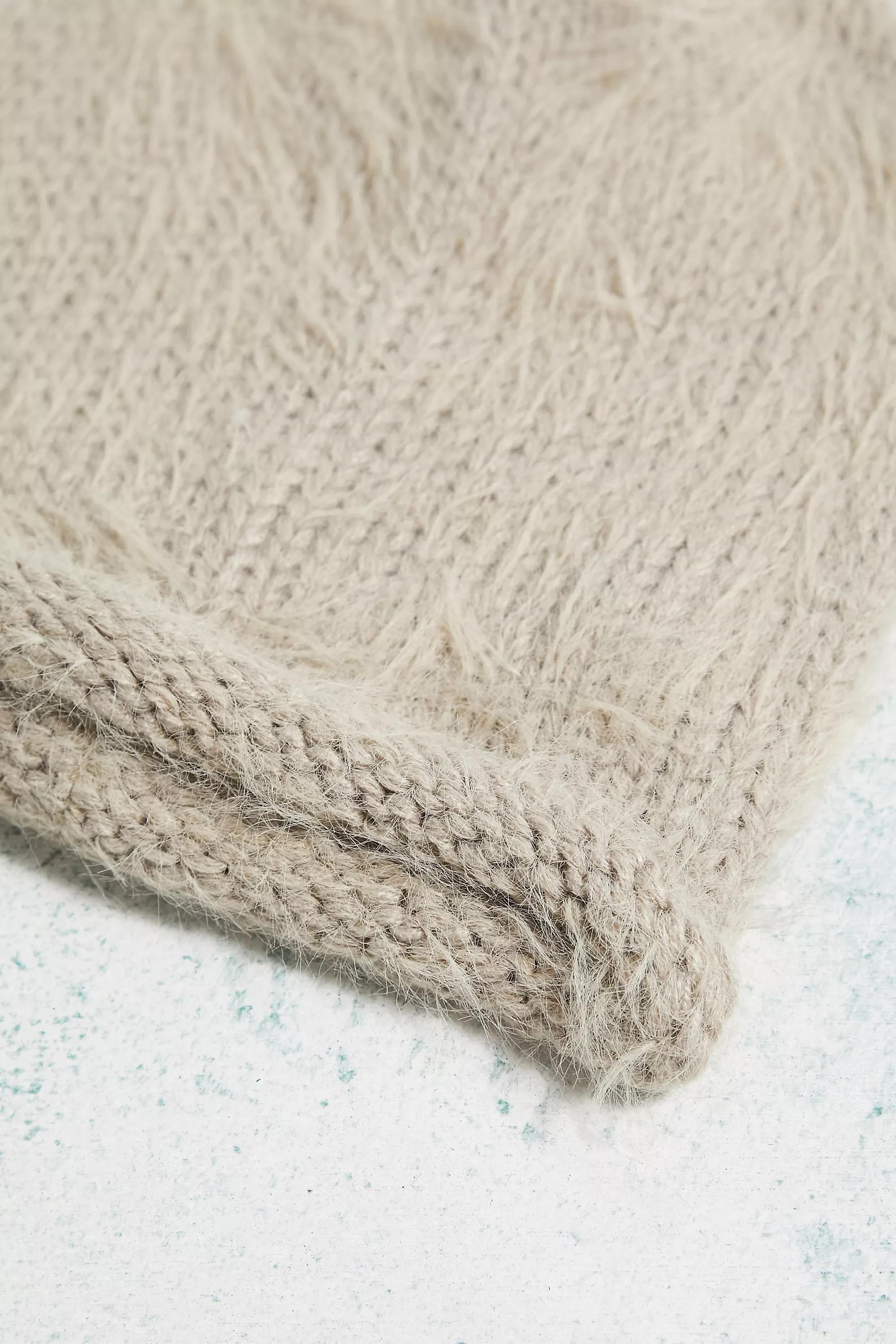 Beige Uo Plain Knit Slouch Beanie, , large image number 2