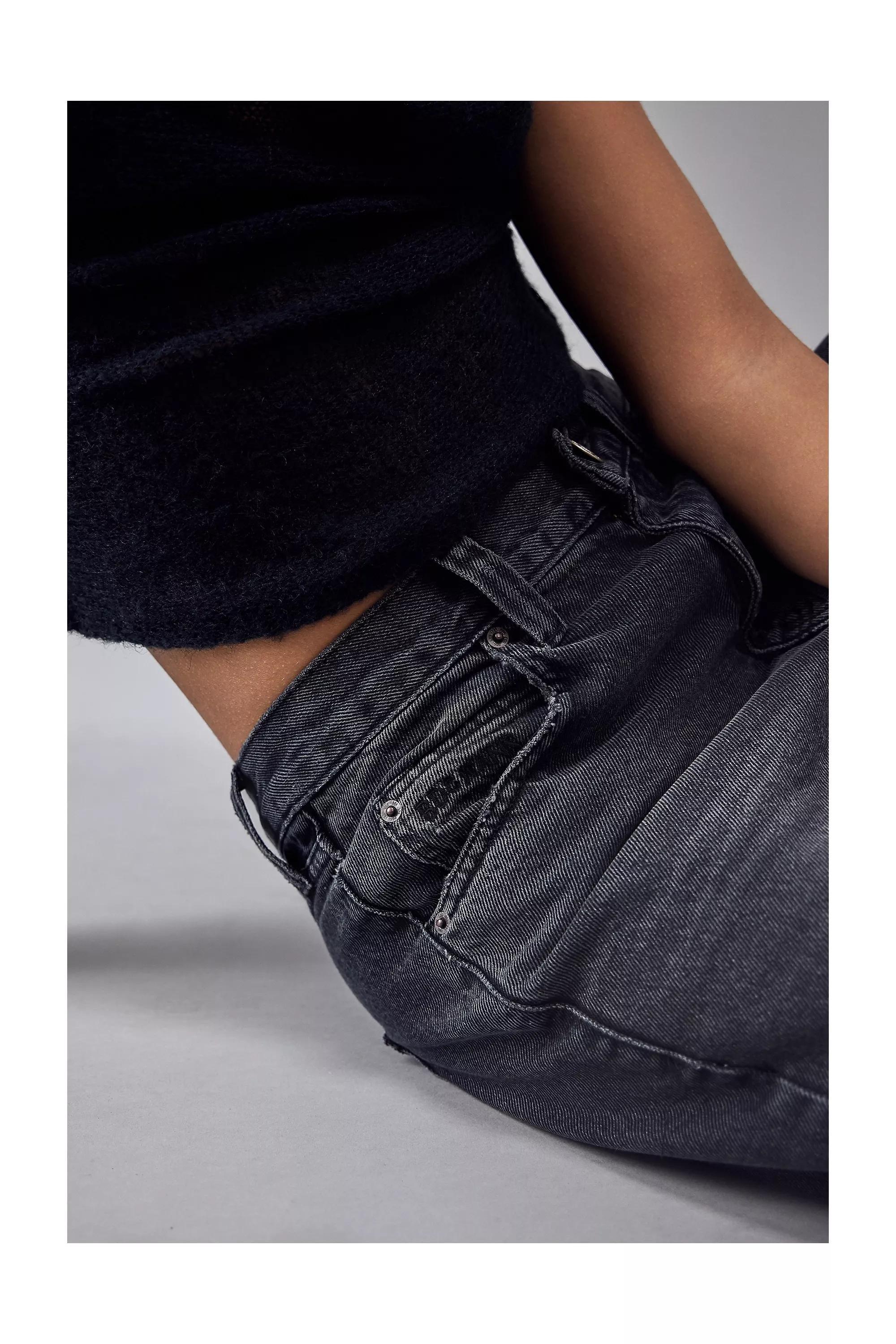 Black Bdg Black Logan Cinch Back Boyfriend Jeans, , large image number 2