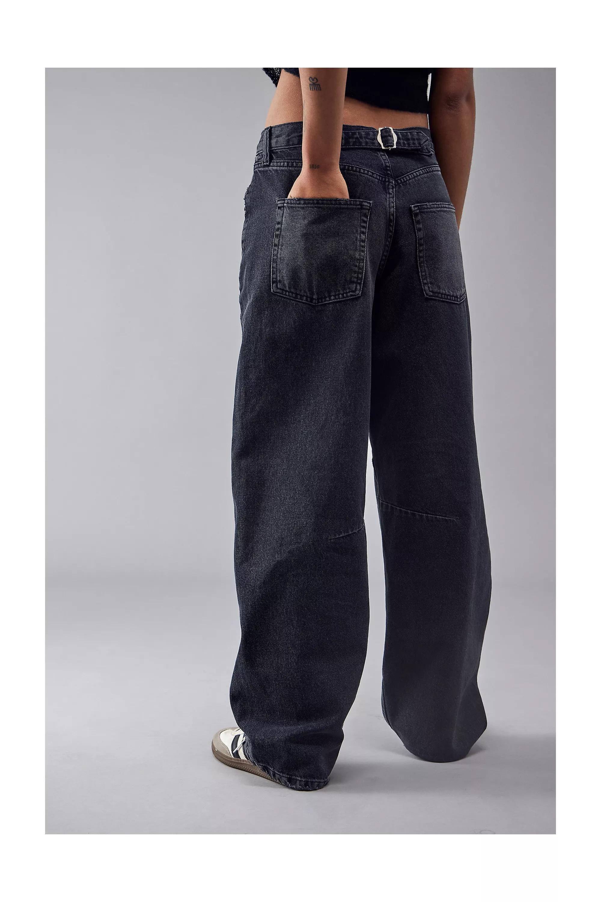 Black Bdg Black Logan Cinch Back Boyfriend Jeans, , large image number 3