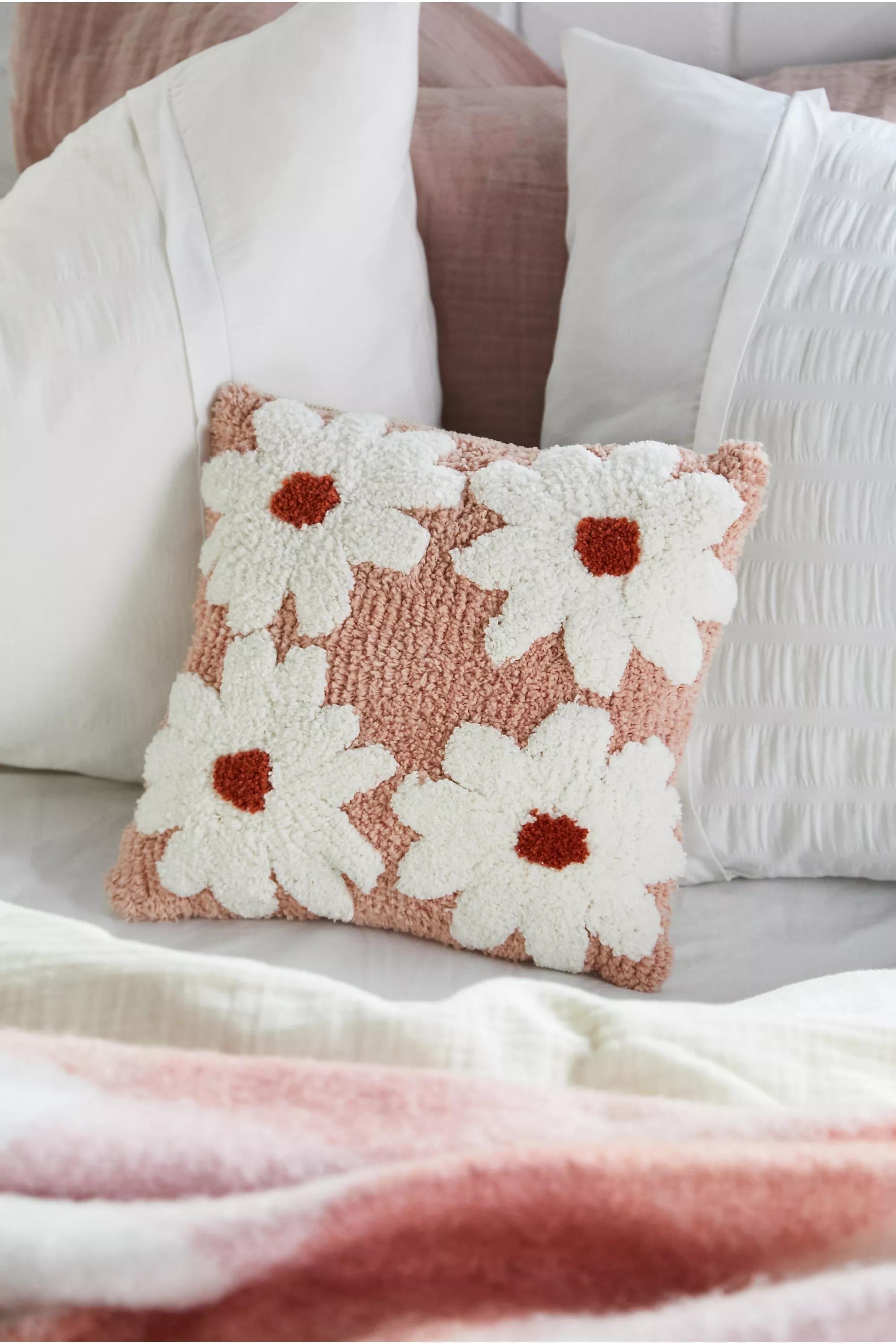 Pink Quilted Cushion Daisy, PINK, large image number 0