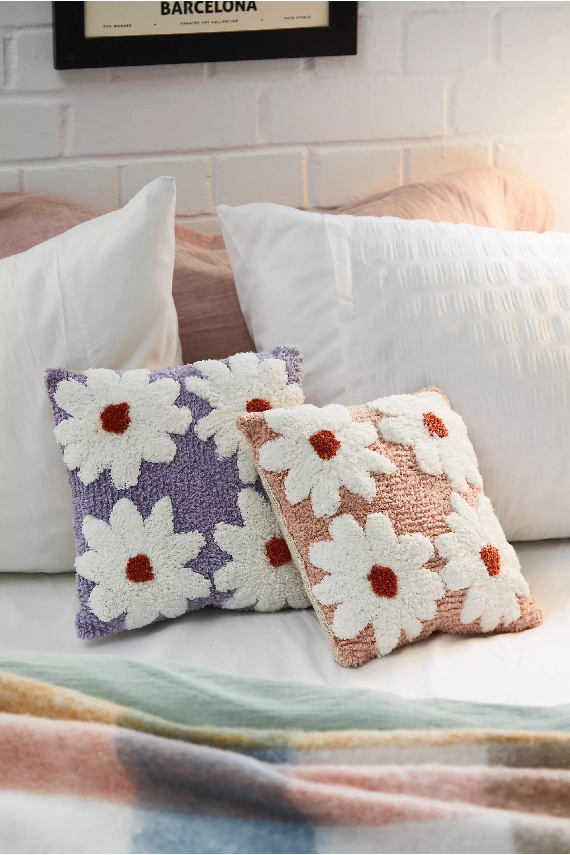 Pink Quilted Cushion Daisy, PINK, large image number 1