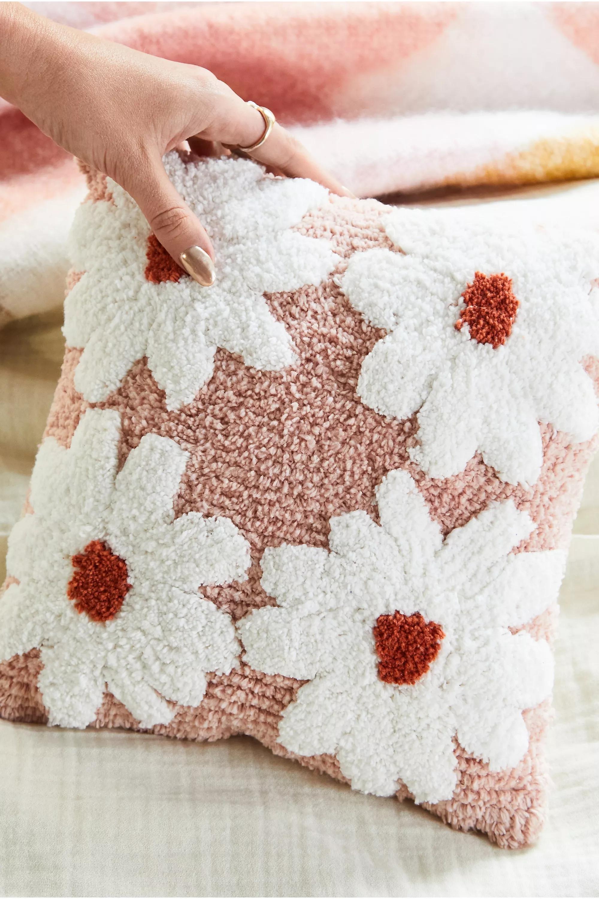 Pink Quilted Cushion Daisy, PINK, large image number 2
