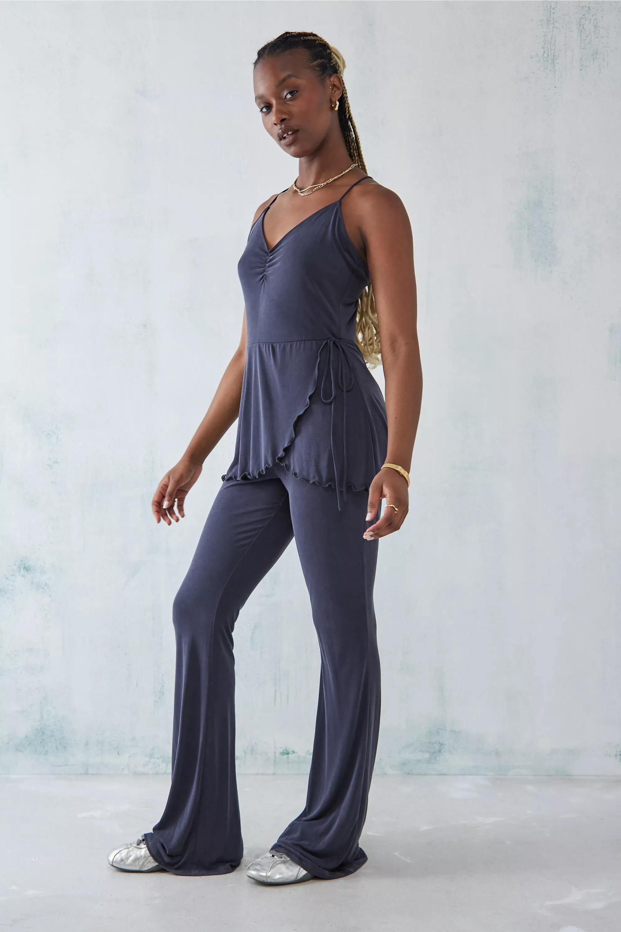 Urban Outfitters Black Evelyn Wrap Over Romper Jumpsuit Azadea UAE