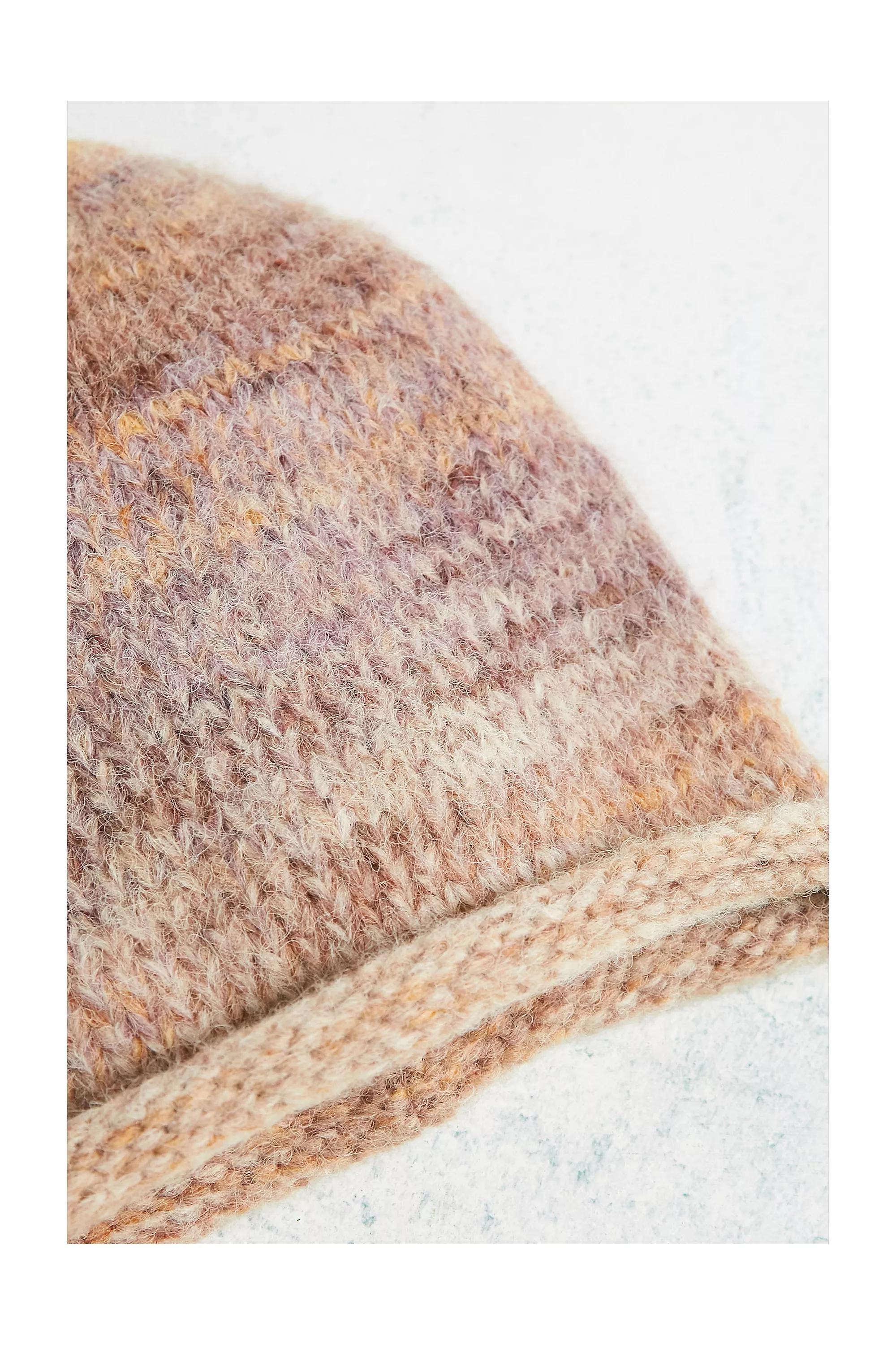 Beige Tallie Fluffy Space-Dye Slouch Beanie, , large image number 2