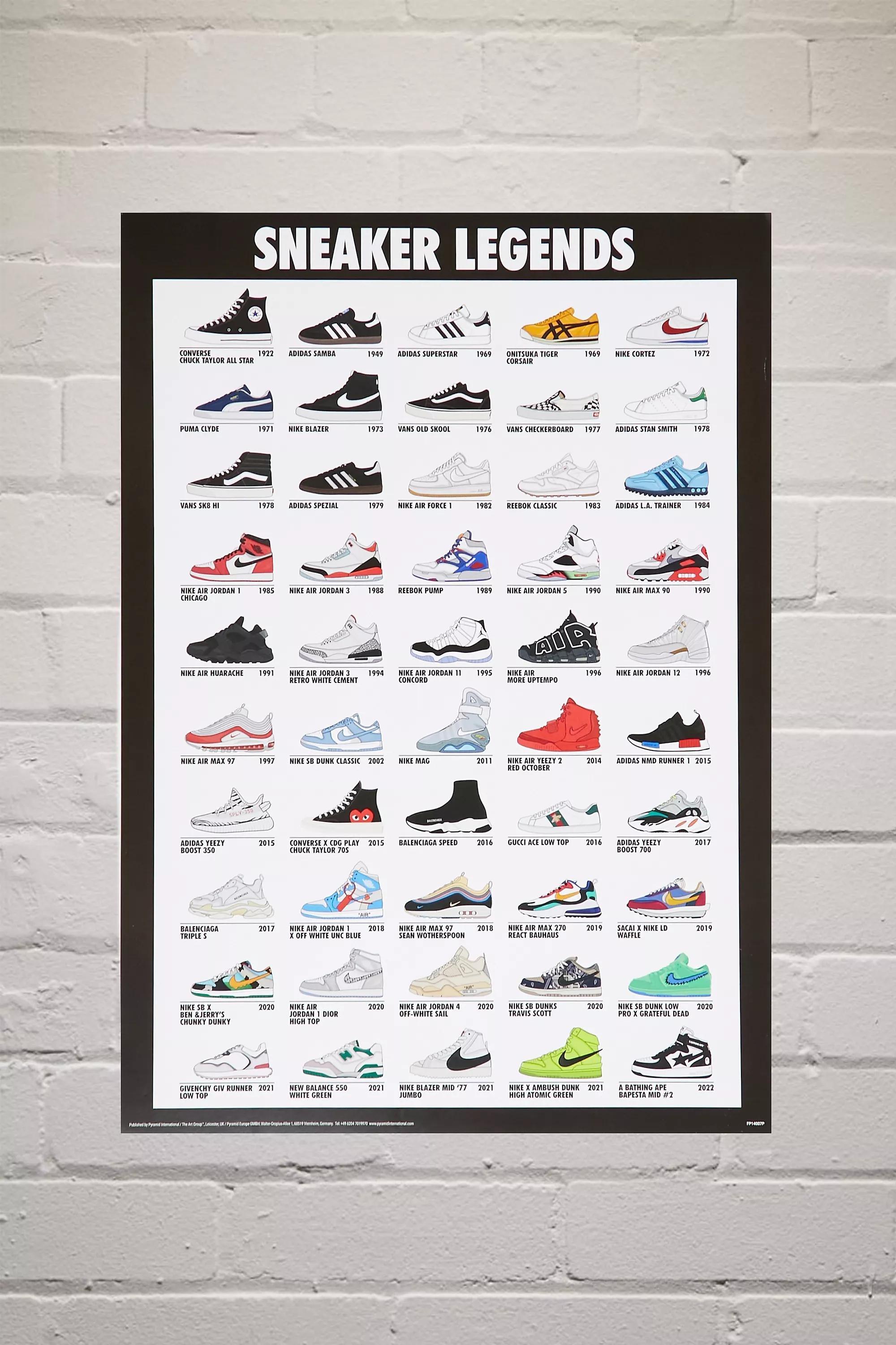 Sneaker Legends Wall Art 30X40 Print, BLK, large image number 0