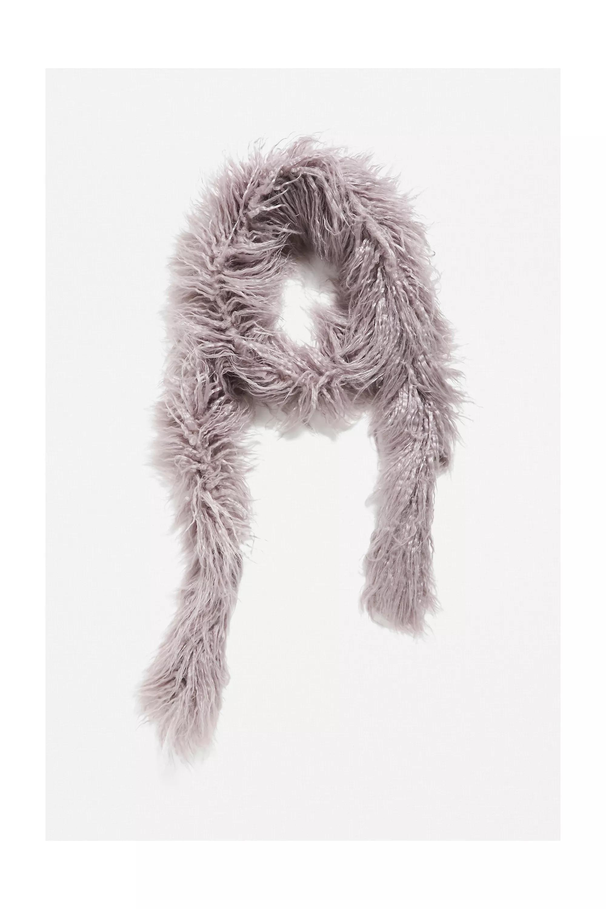 Pink Trish Fluffy Faux Fur Scarf, , large image number 2