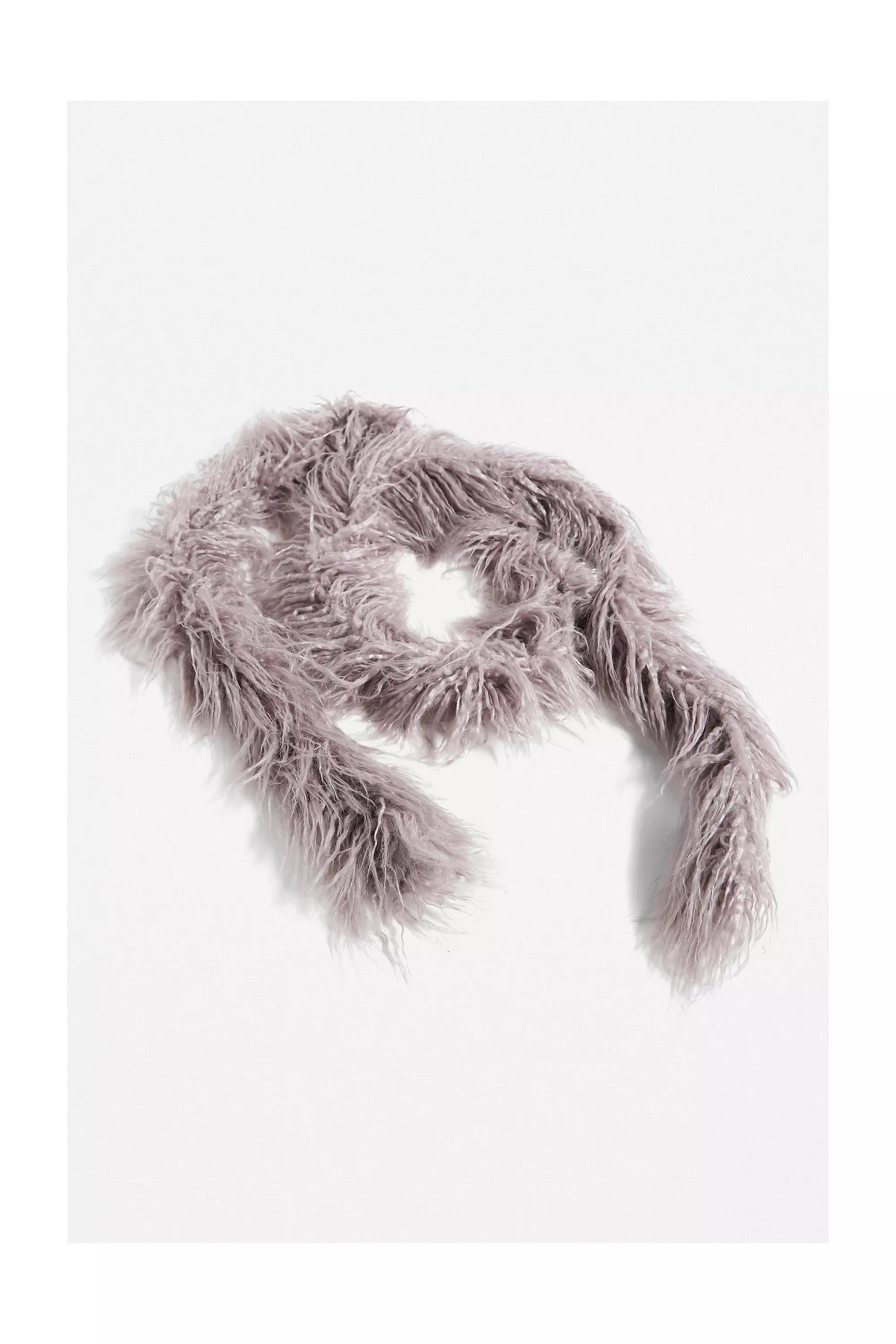 Pink Trish Fluffy Faux Fur Scarf, , large image number 3