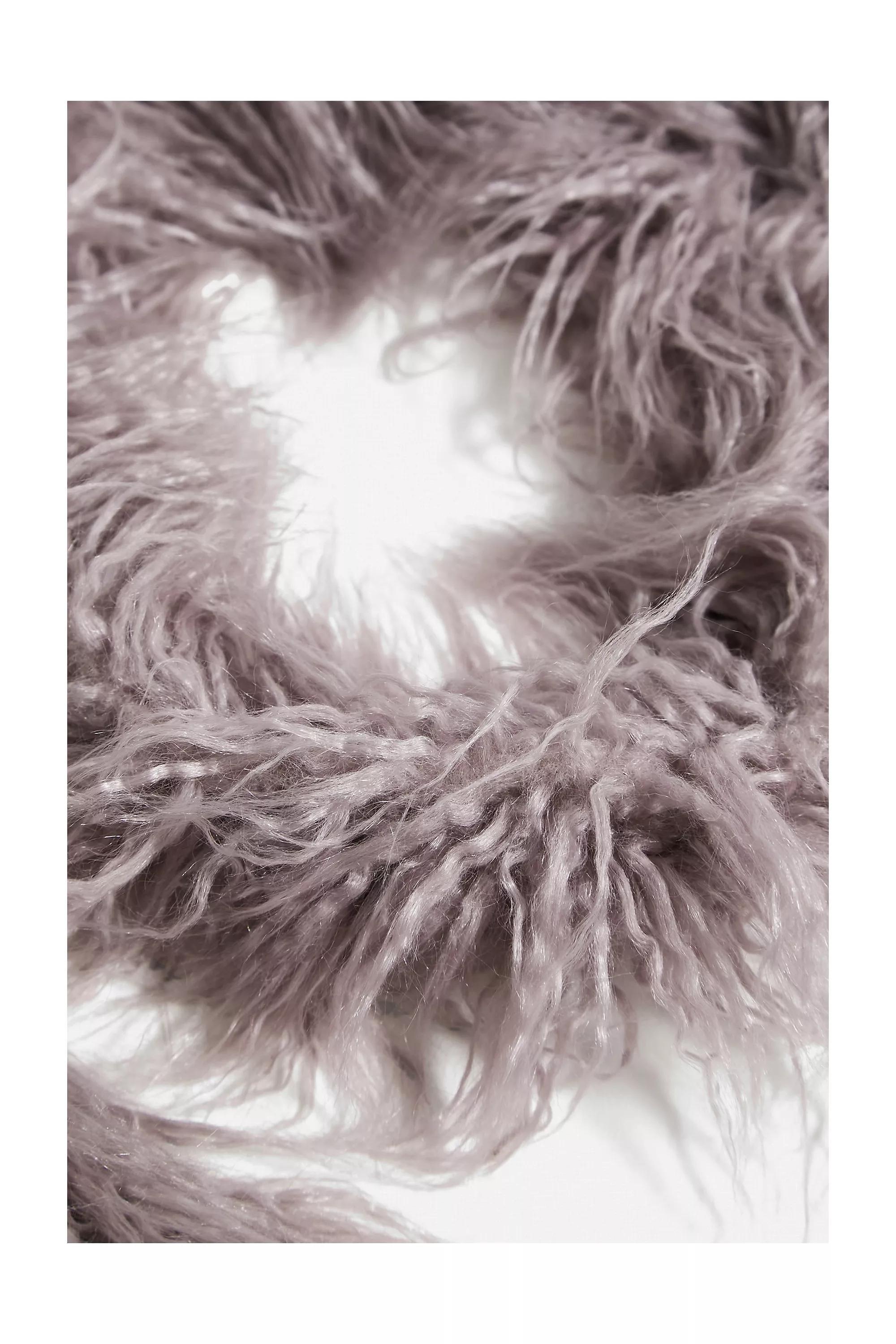 Pink Trish Fluffy Faux Fur Scarf, , large image number 4