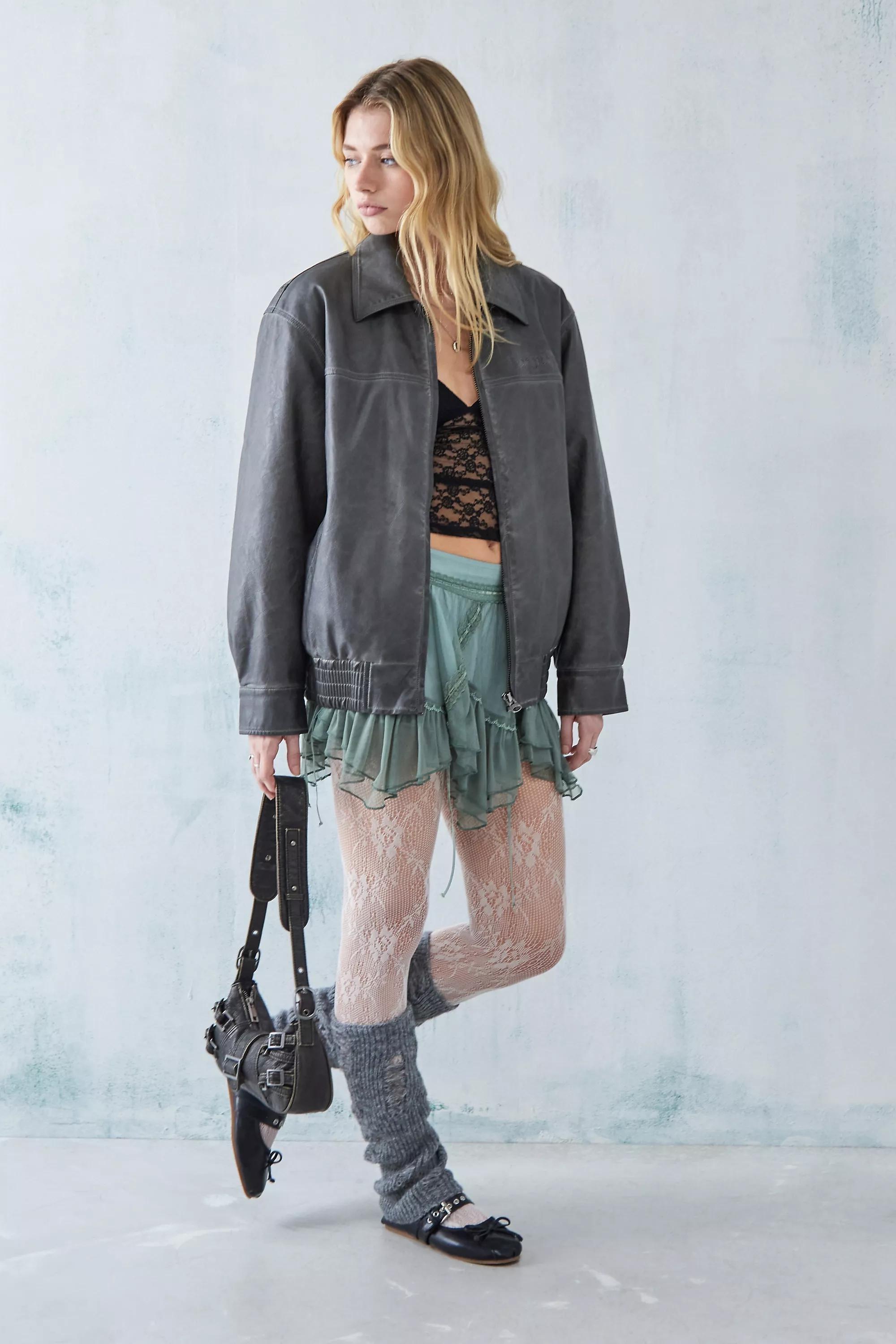 Grey Out From Under Distressed Marl Leg Warmers, , large image number 1